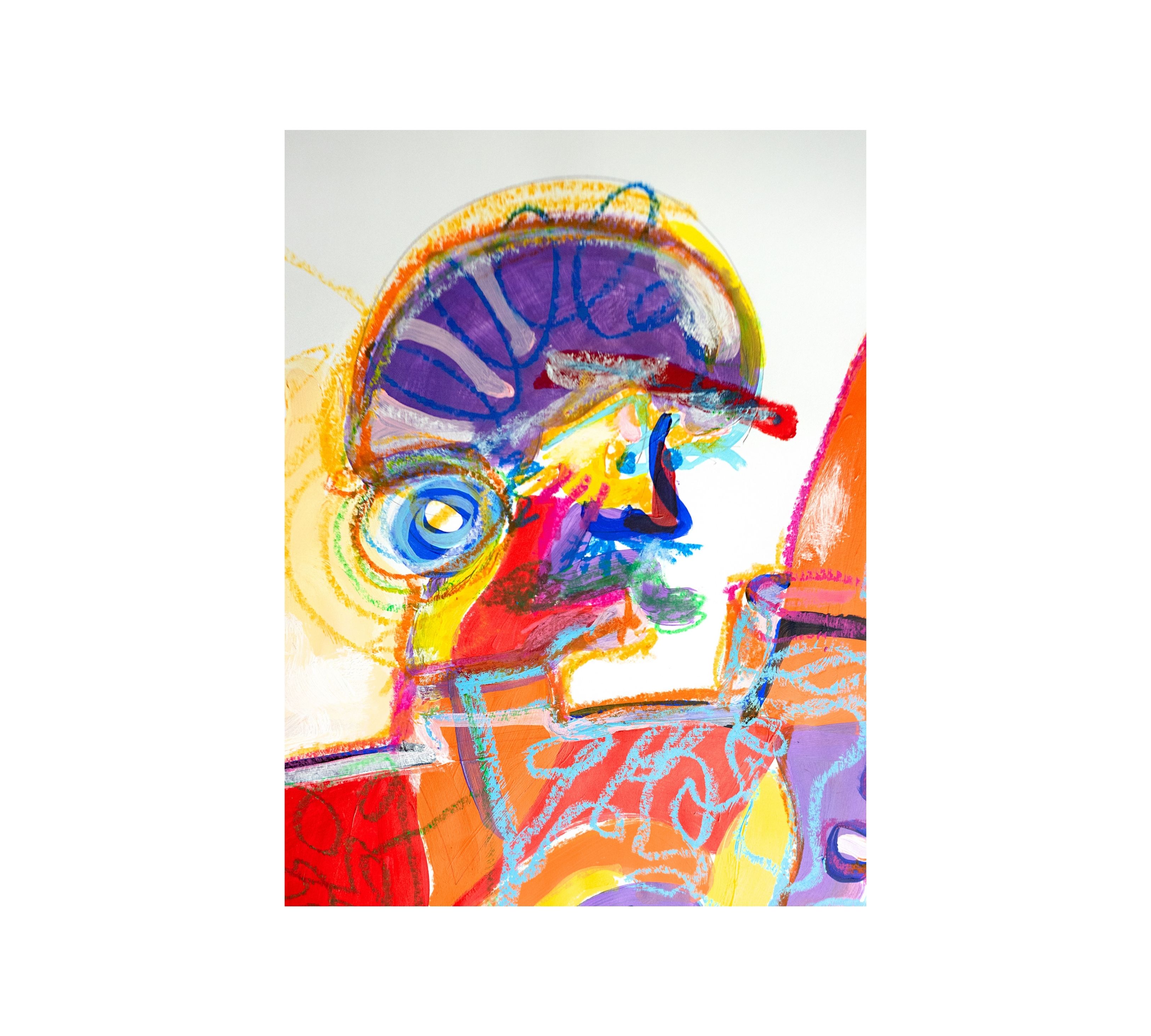 A Real Man Art Print Multicolored