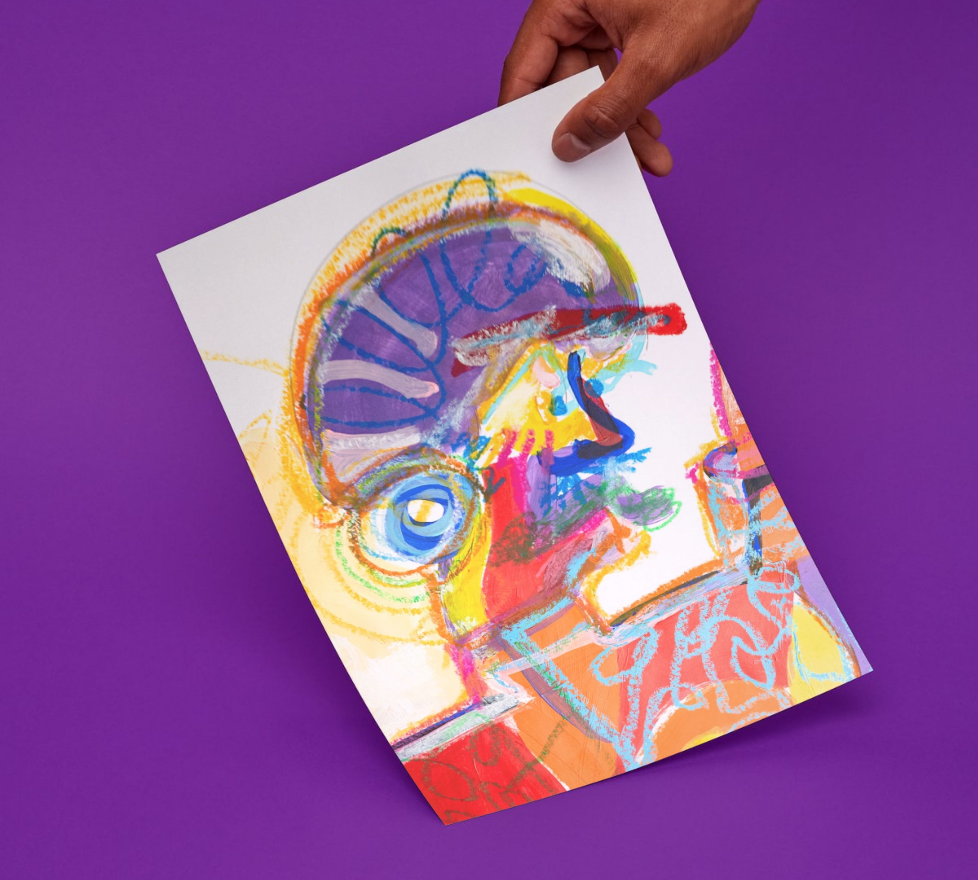 A Real Man Art Print Multicolored