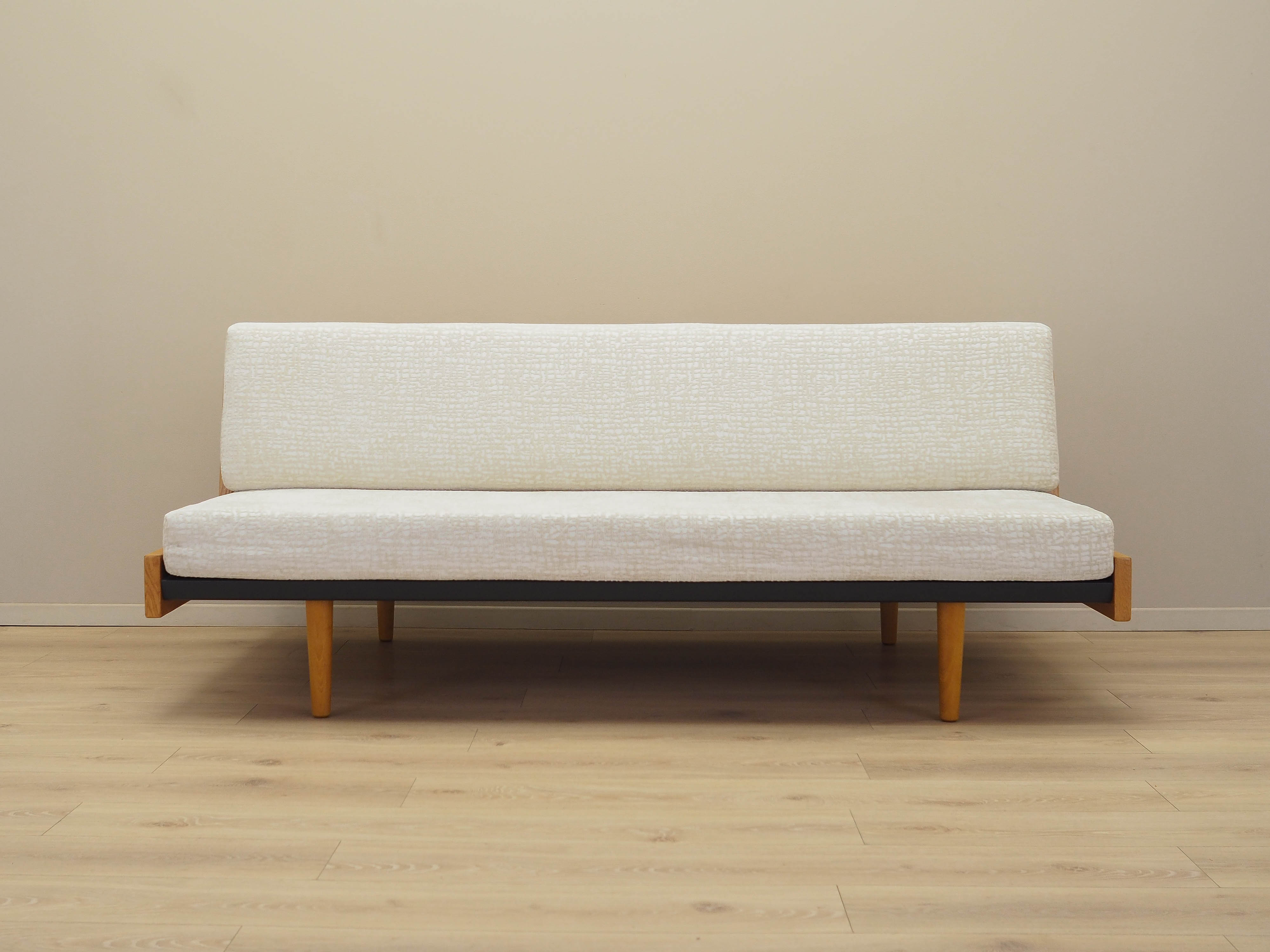 Eichensofa Weiß Braun 1960er Jahre