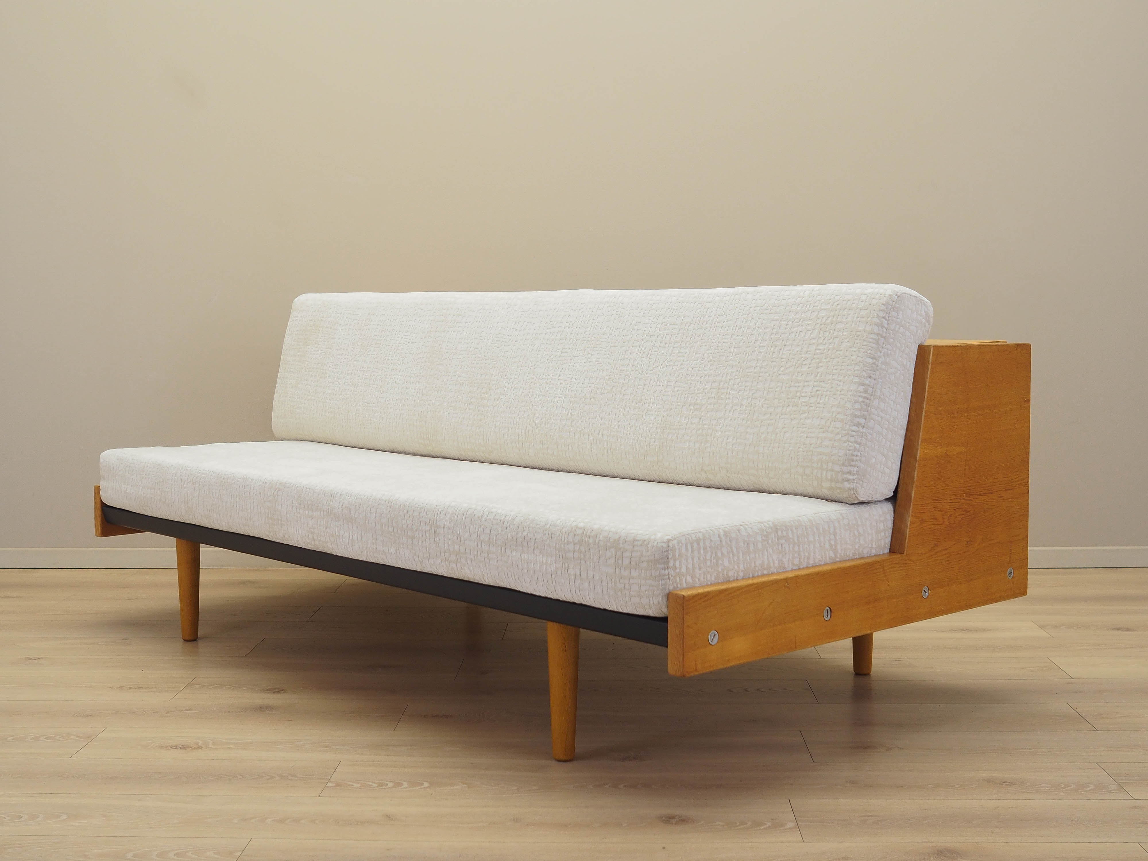 Eichensofa Weiß Braun 1960er Jahre