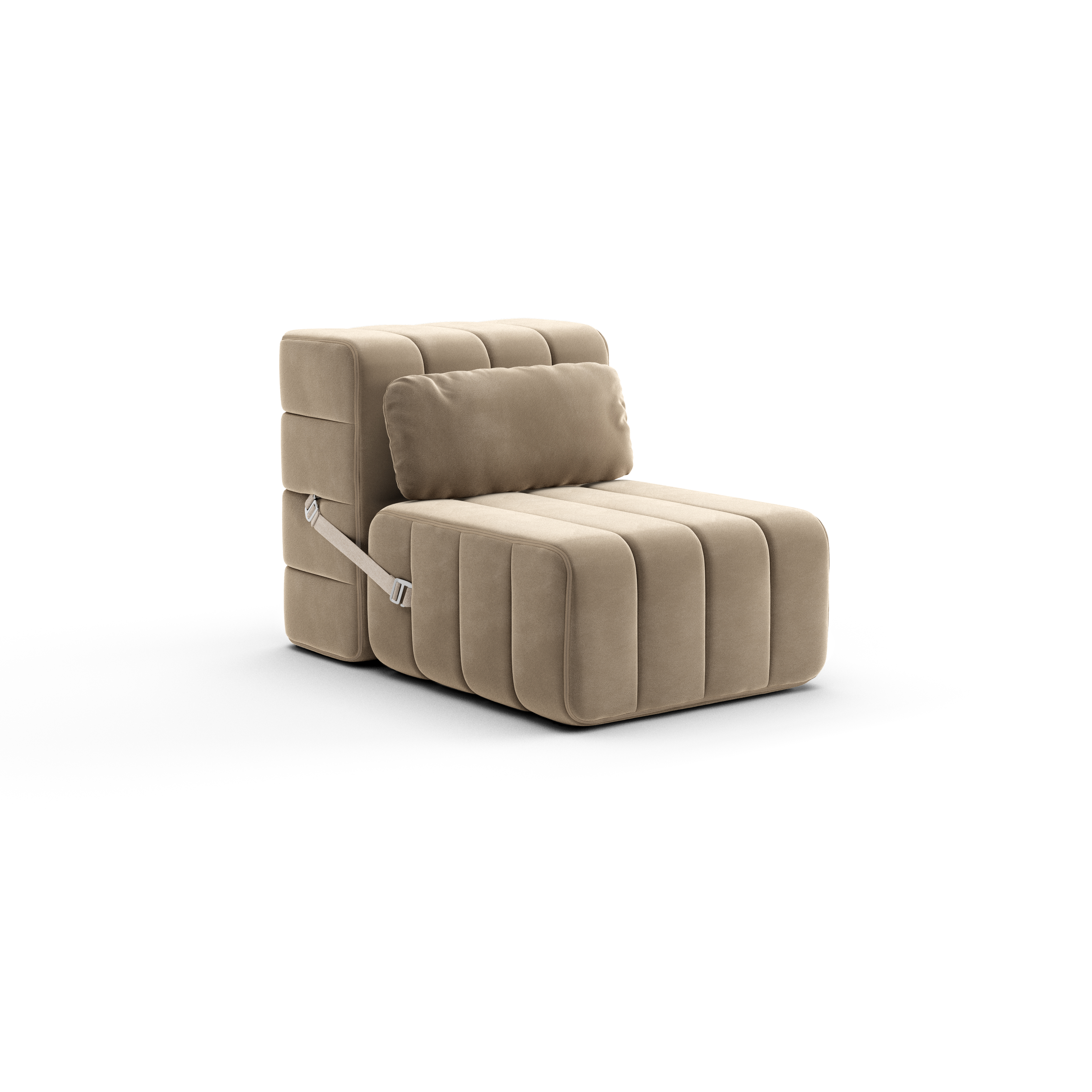 Curt 4 Modular Sofa-Set 2-Sitzer Braun 2x Curt-Kissen 60x30