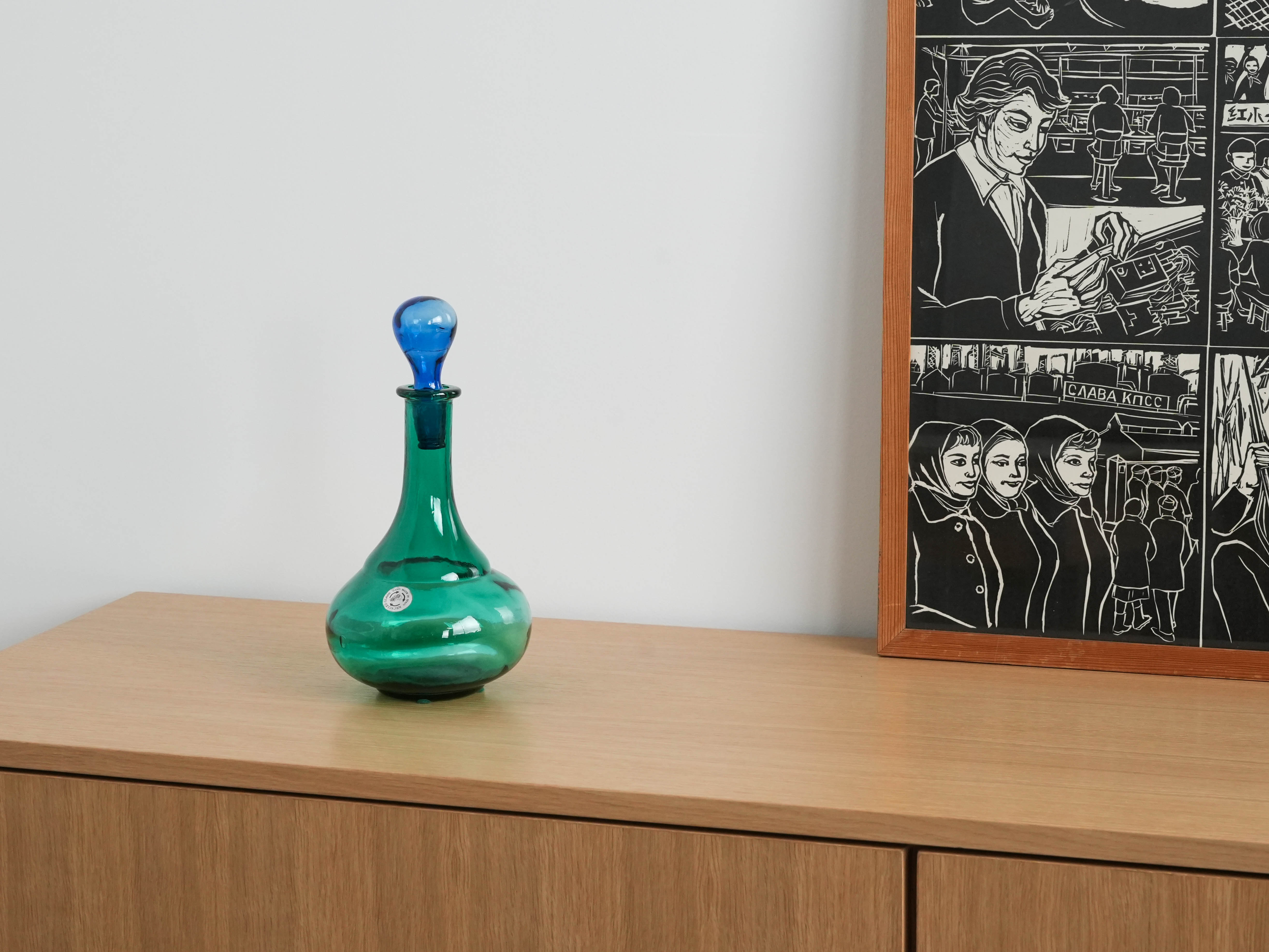Glass carafe Green 1990s