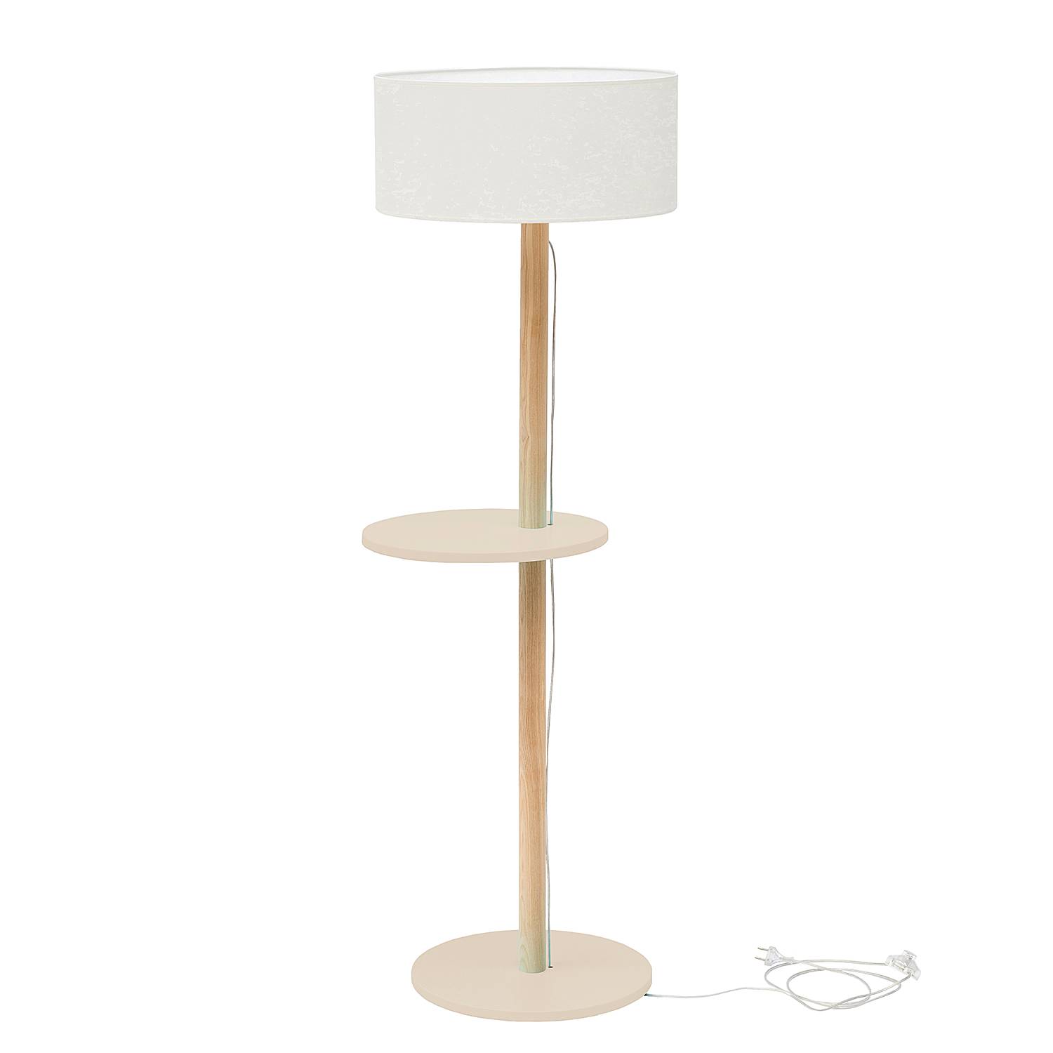 Ufo Stehleuchte Weiß Esche Teilmassiv Beige
