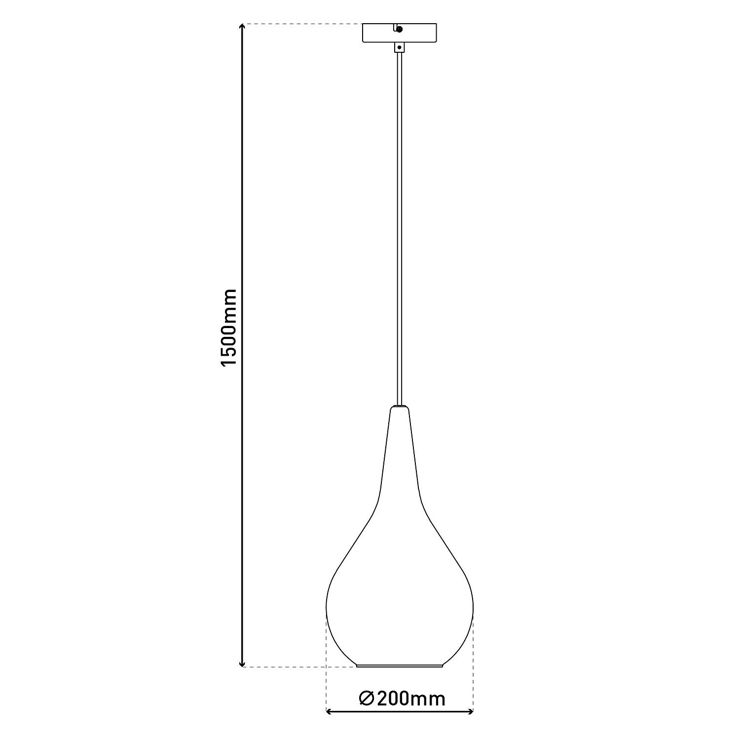 1-Light Gota Type C Pendant Light Smoked Glass Iron