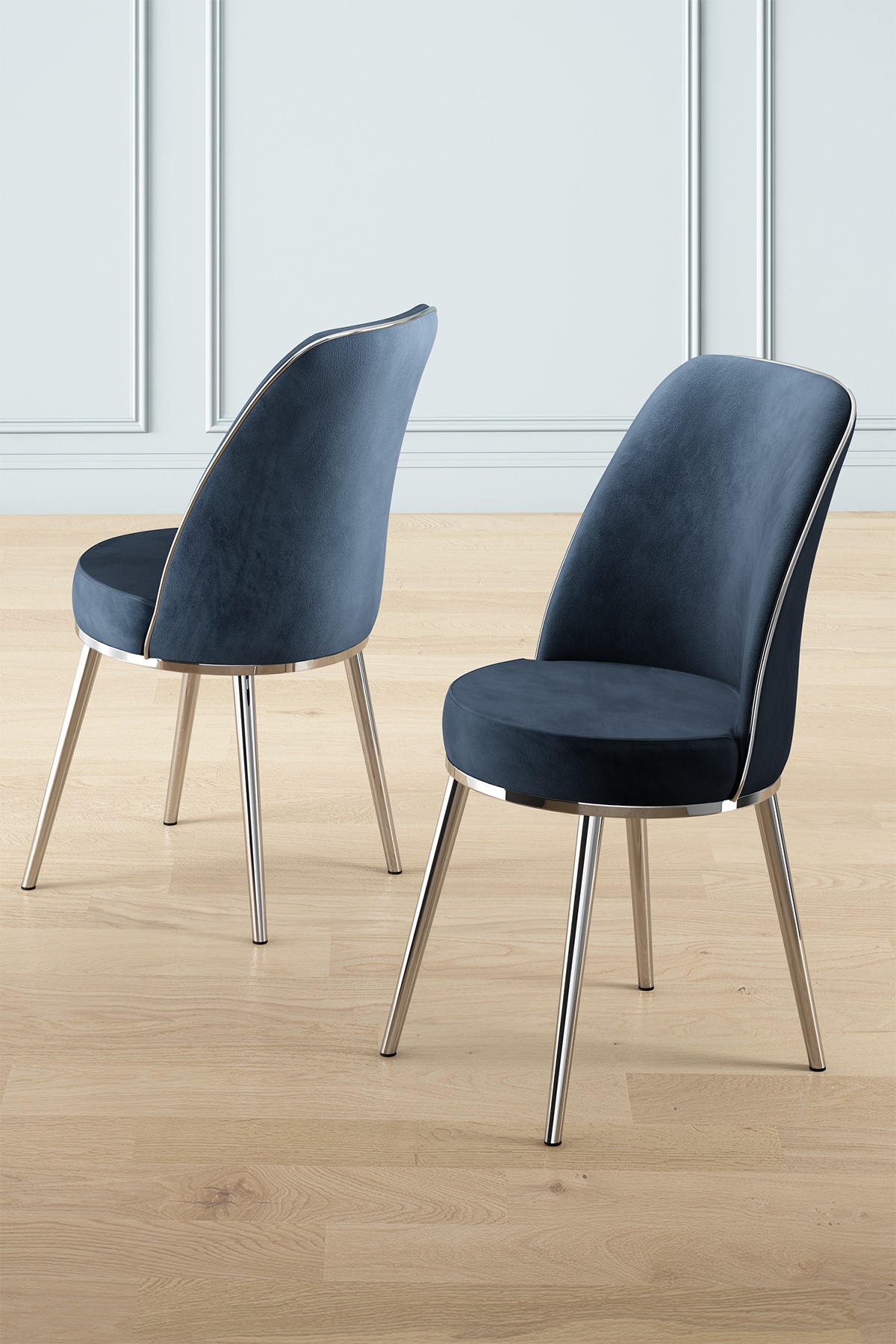2x Pefa Chair Set Anthracite and Chrome