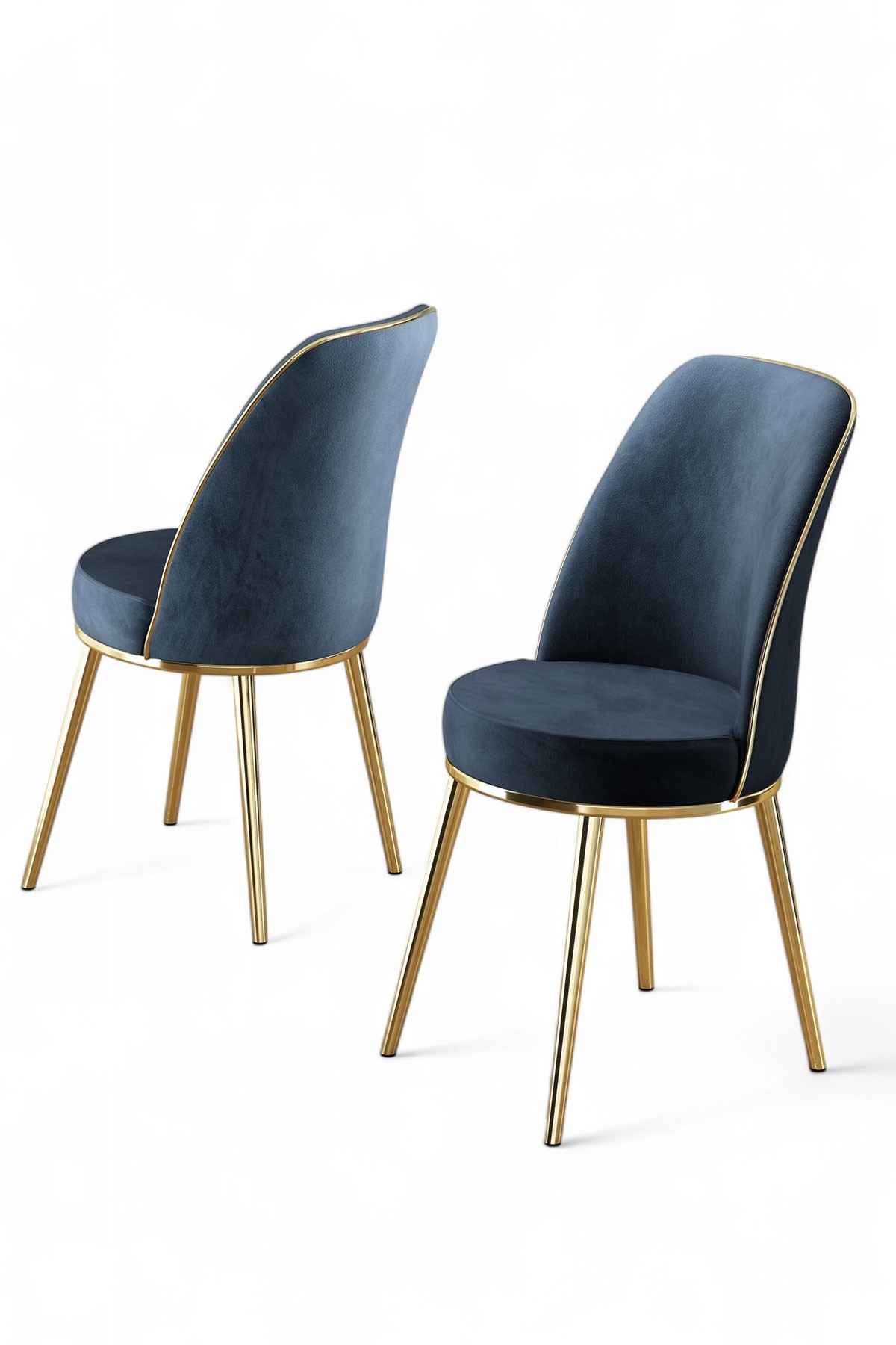 2x Pefa Chair Set Anthracite and Gold