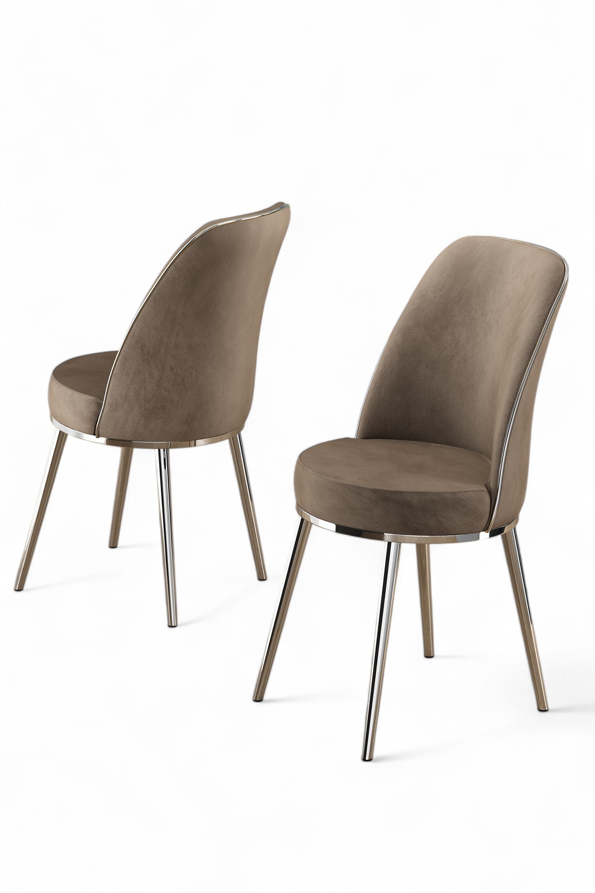2x Pefa Stuhlset Cappucinno und Chrom