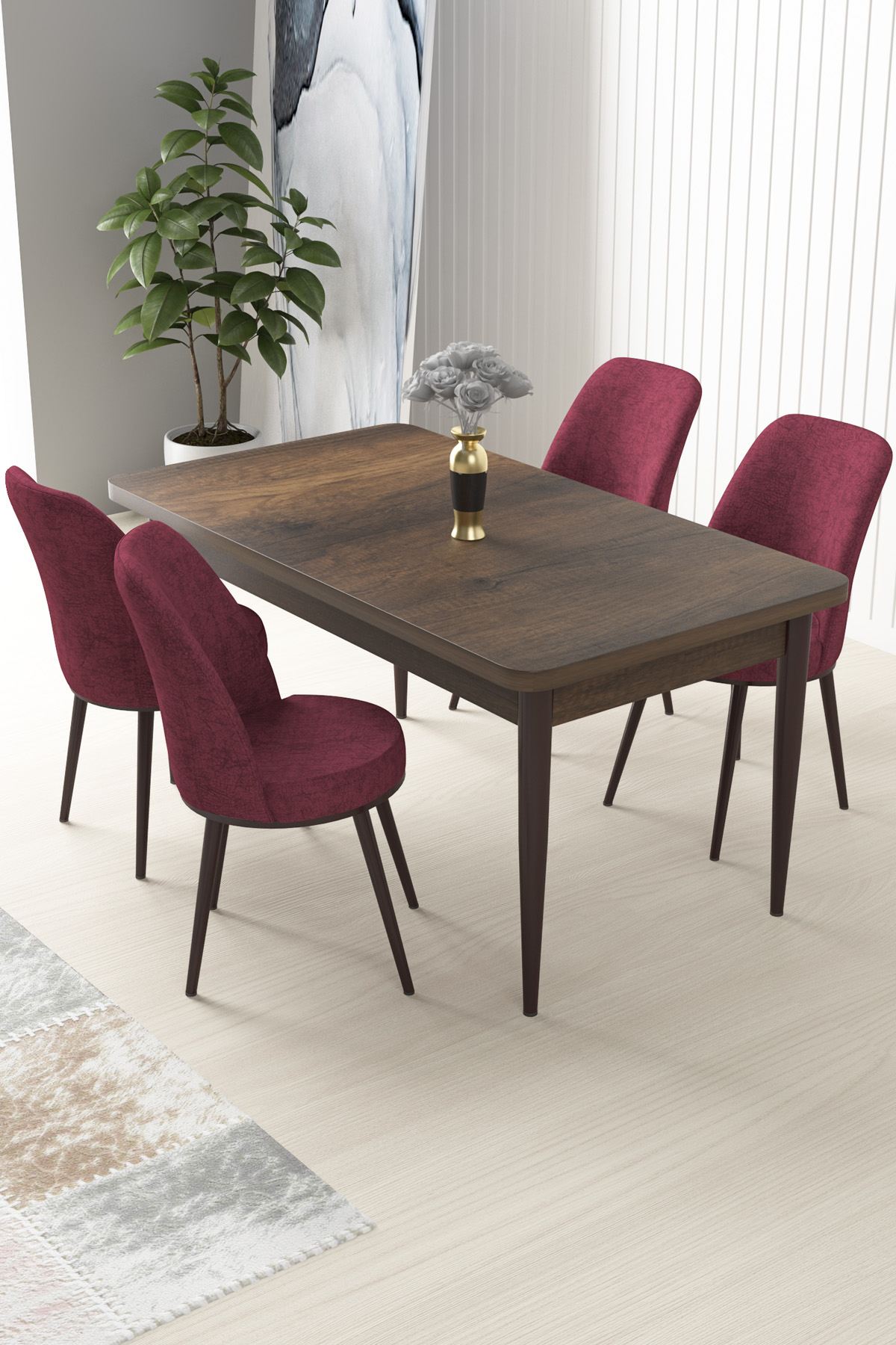 Nil Dining-set Baroque and Burgundy