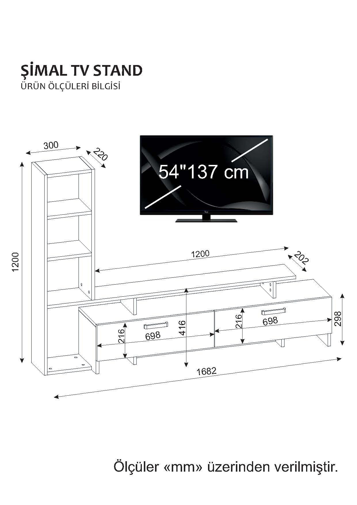Şimal TV Furniture White Cordoba
