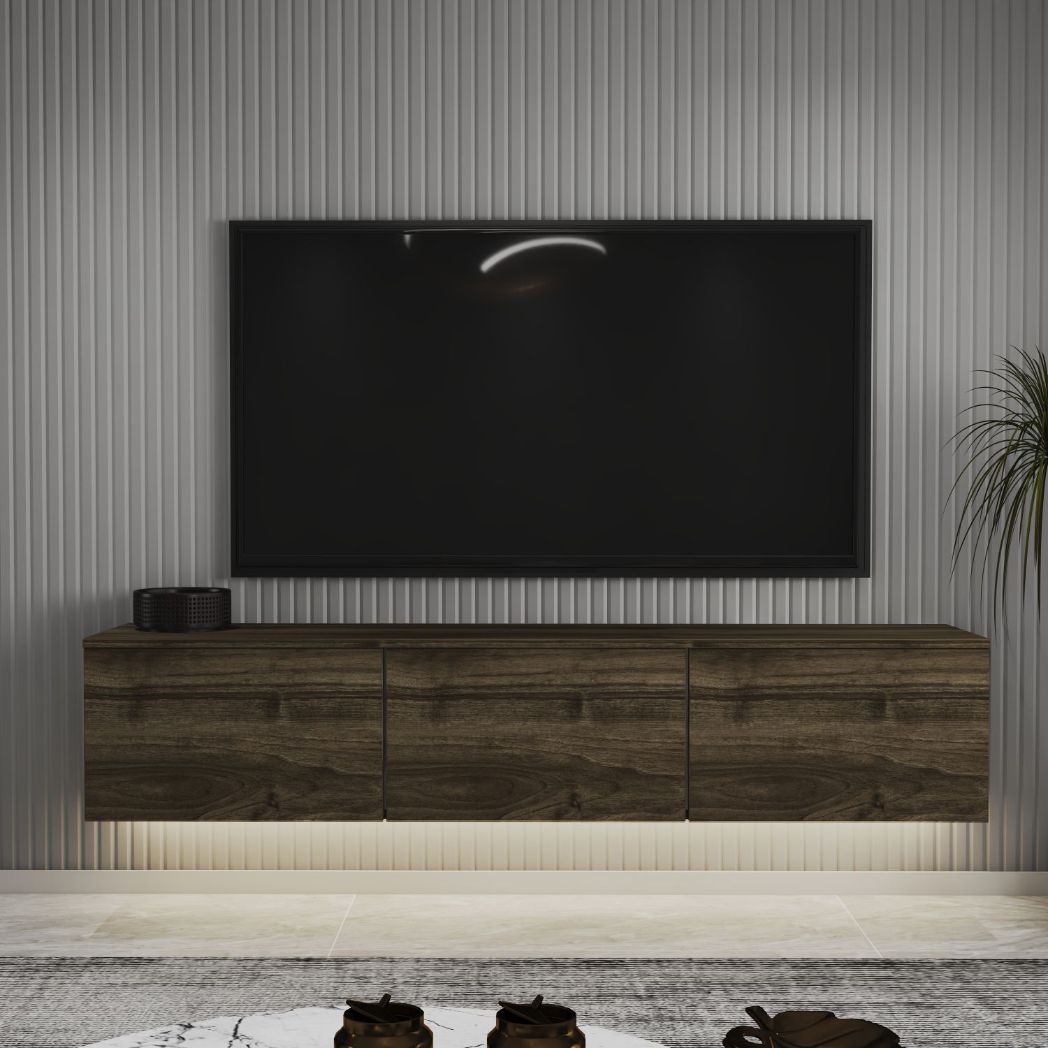 Neon TV Stand Walnut