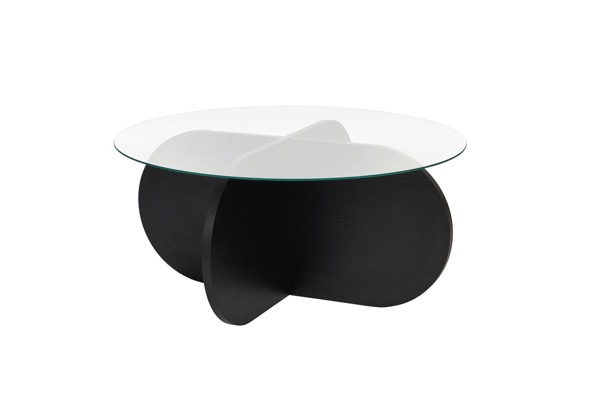 Aeris Coffee table Woodblack Transparent Ø75cm