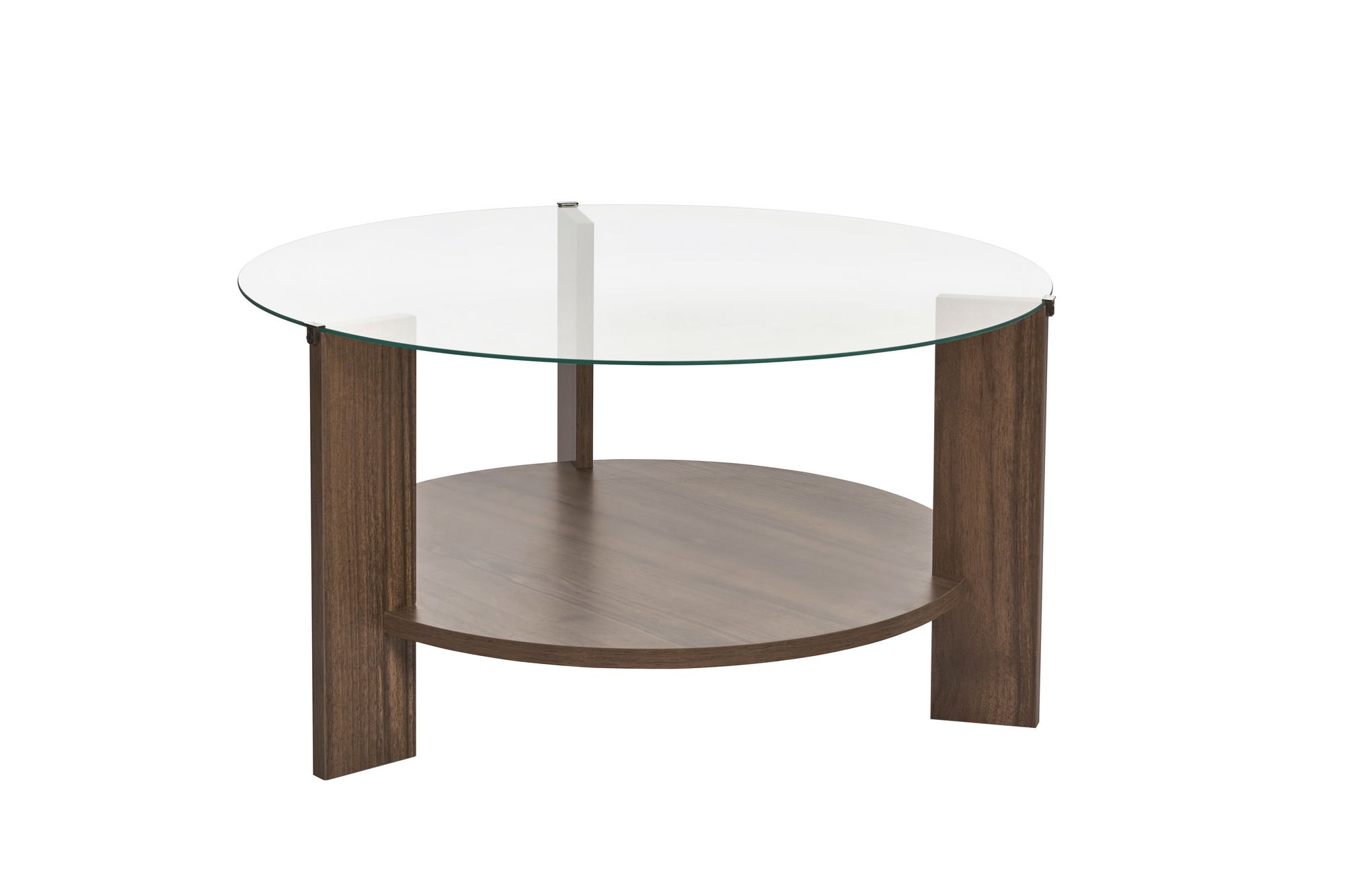 Clara Coffee table Walnut Transparent Ø75cm