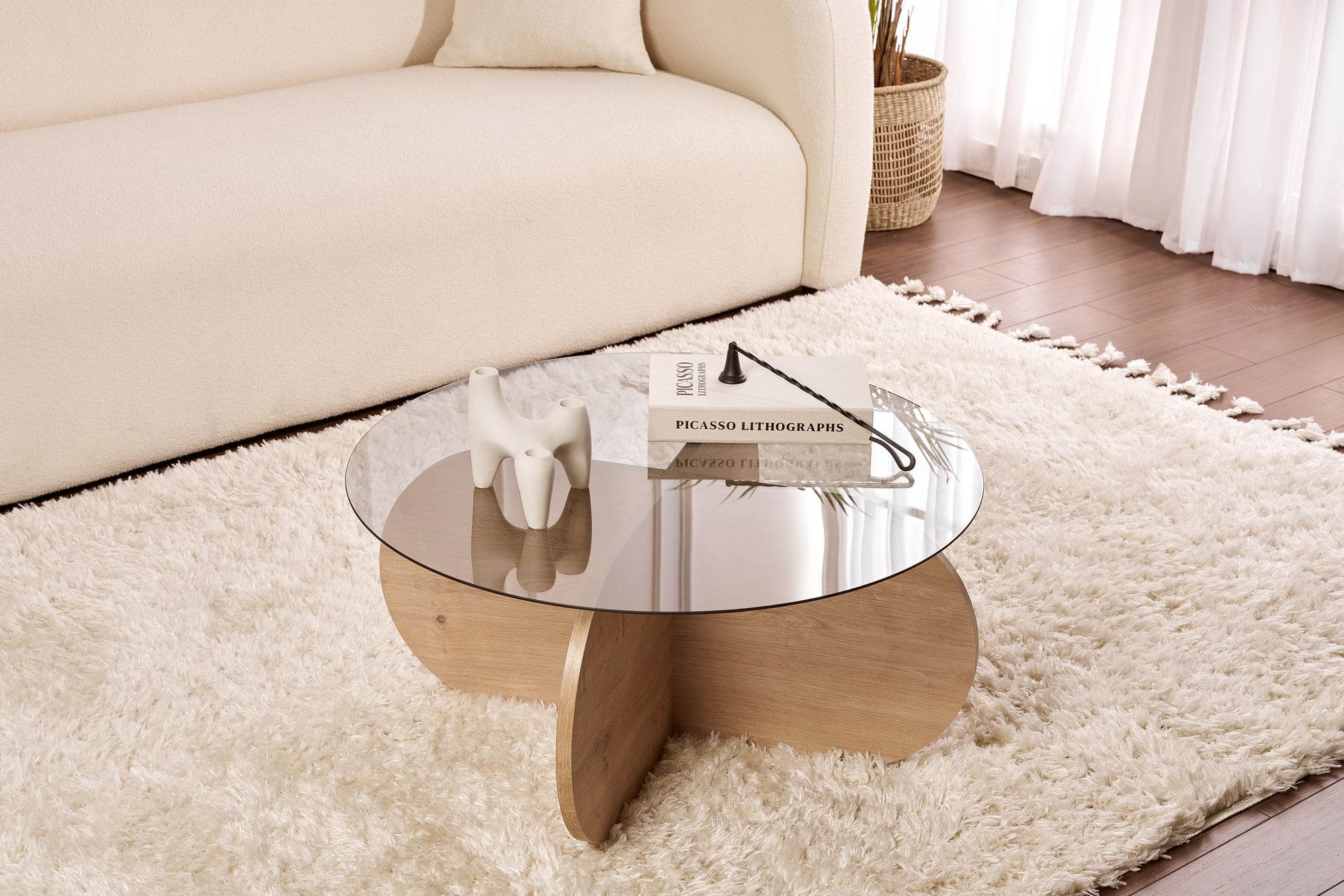 Aeris Couchtisch Saphir Eiche Rauch Ø75cm