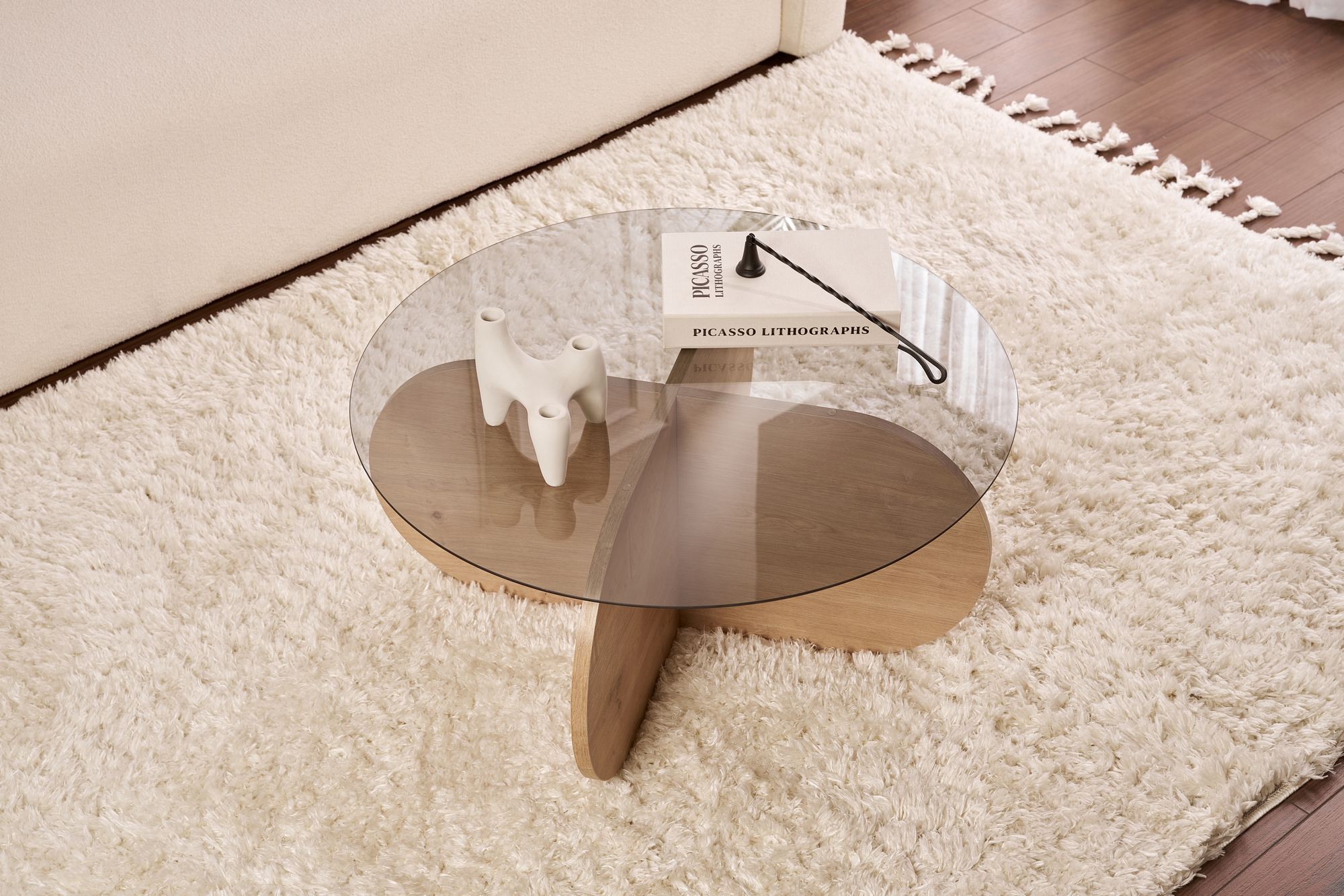 Aeris Couchtisch Saphir Eiche Rauch Ø75cm