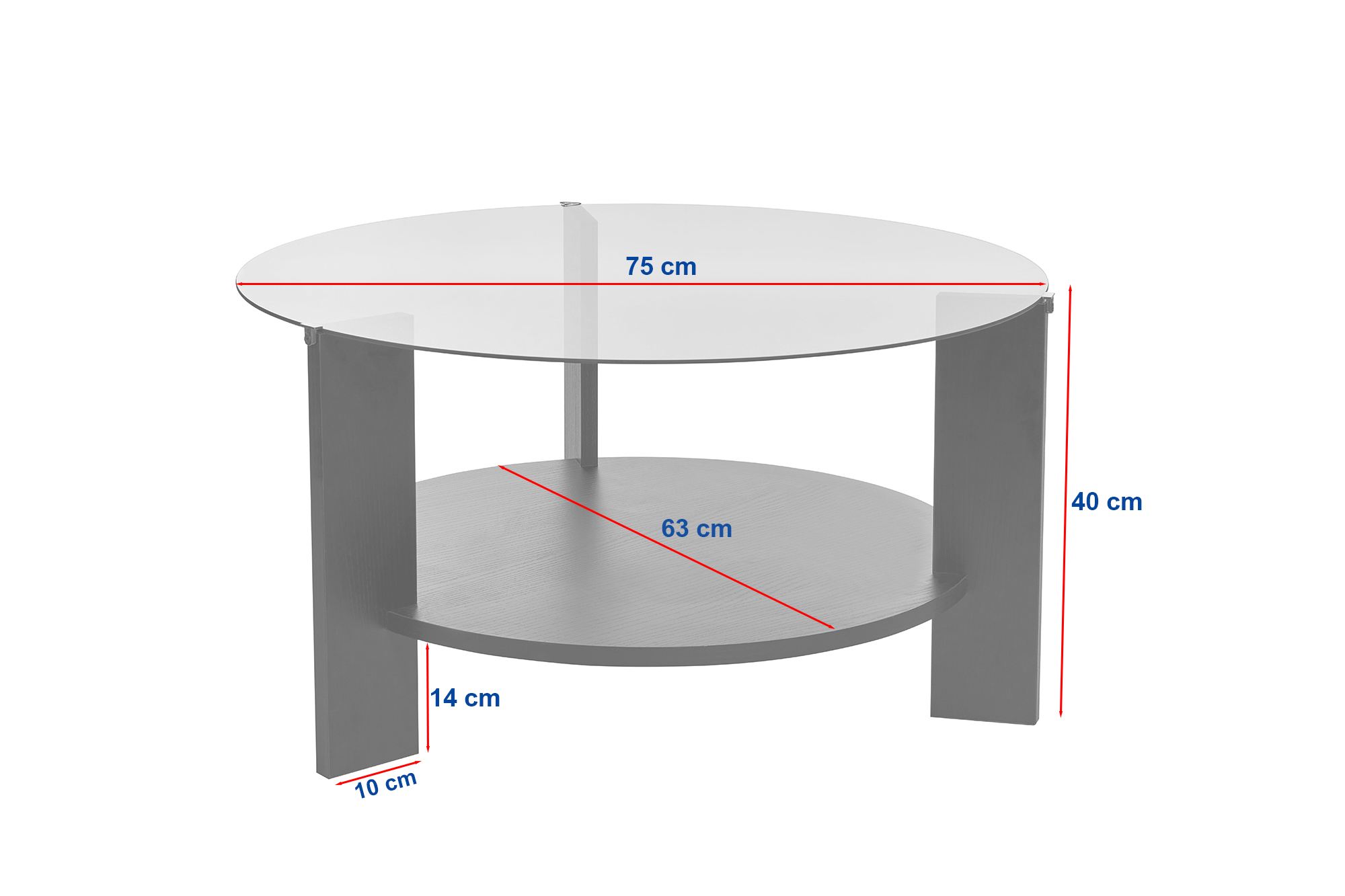 Clara Coffee table Sapphire Oak Smoke Ø75cm
