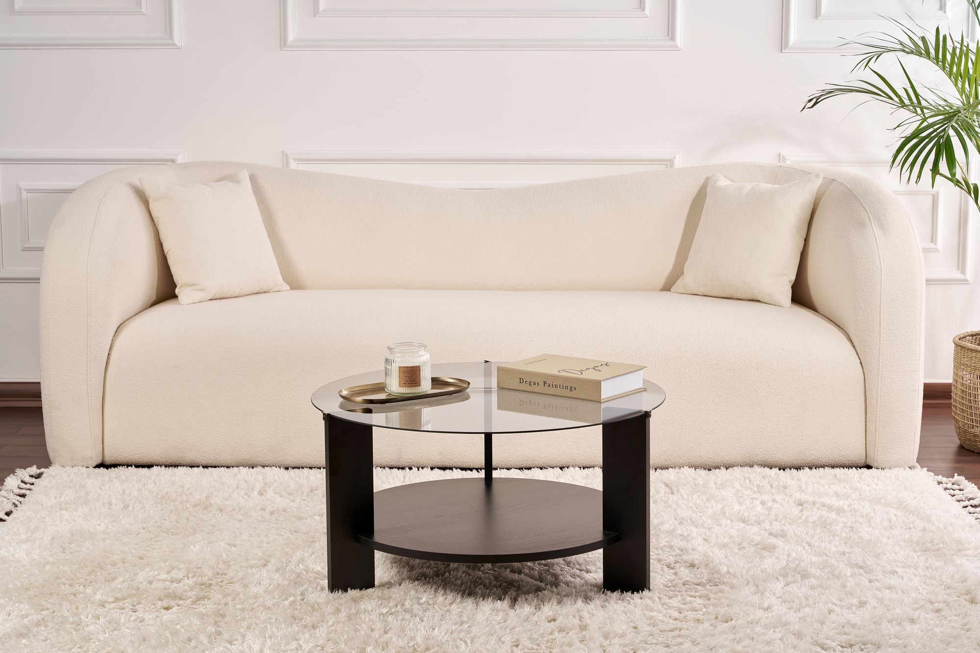 Clara Coffee table Woodblack Smoke Ø75cm