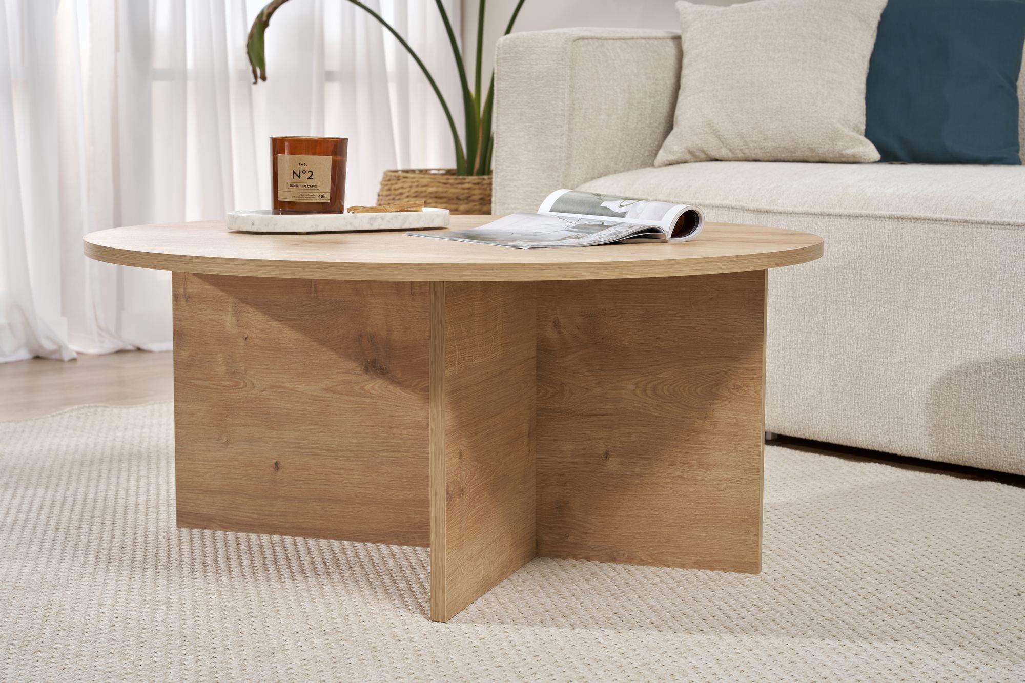 Soleil Coffee Table Sapphire Oak Ø90 cm