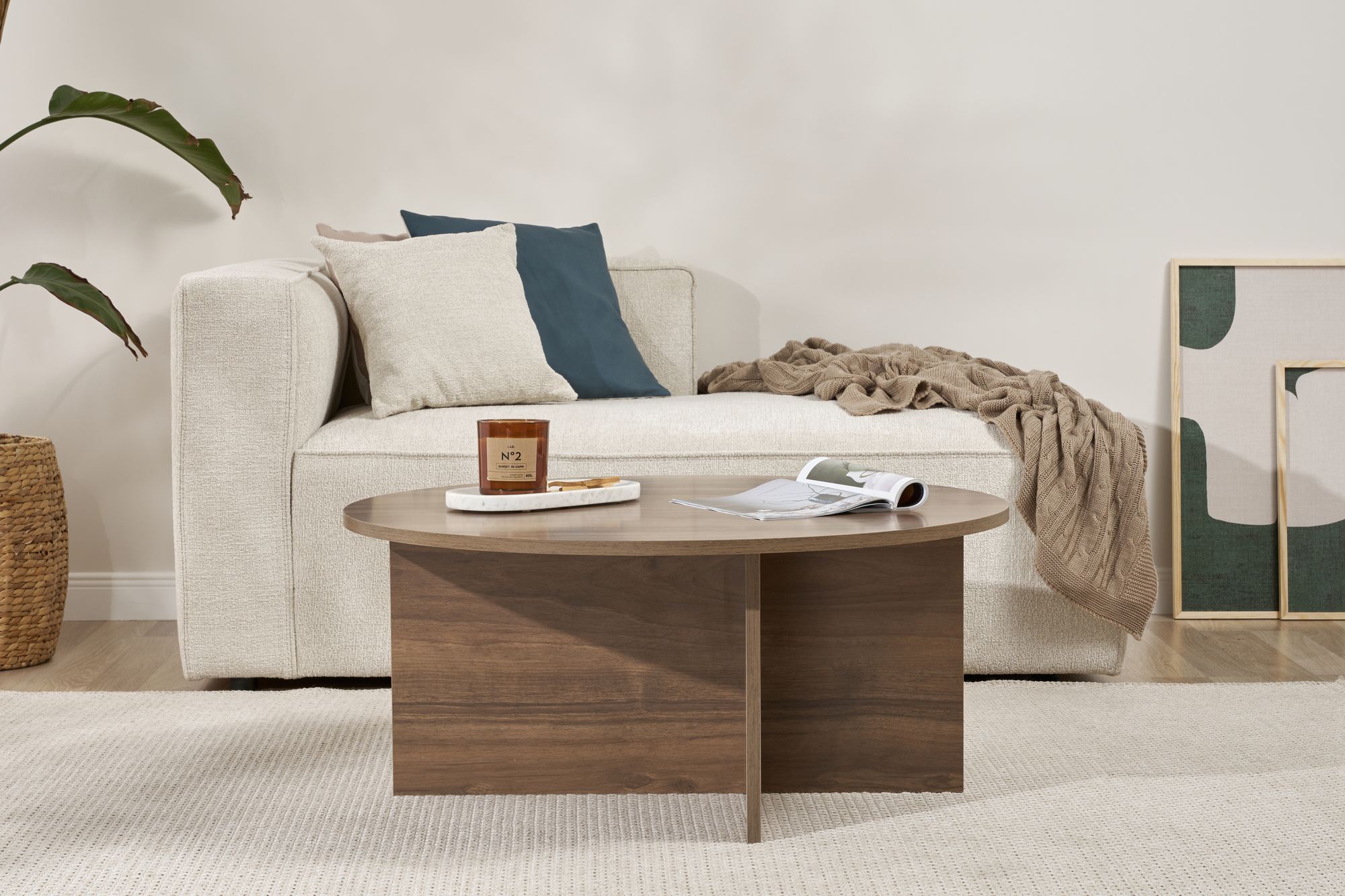 Soleil Couchtisch Walnuss Ø90 cm