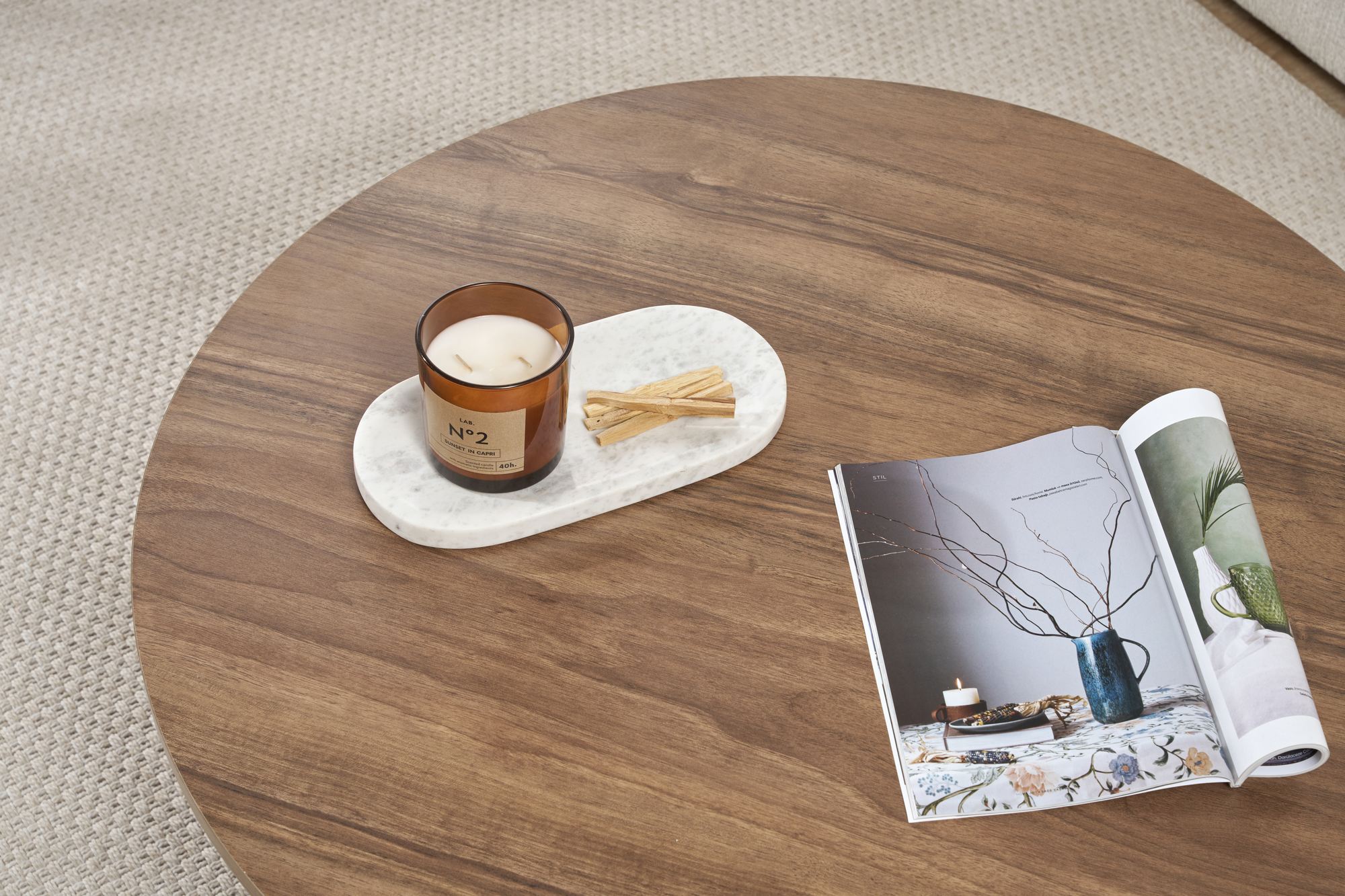 Soleil Coffee Table Walnut Ø90 cm