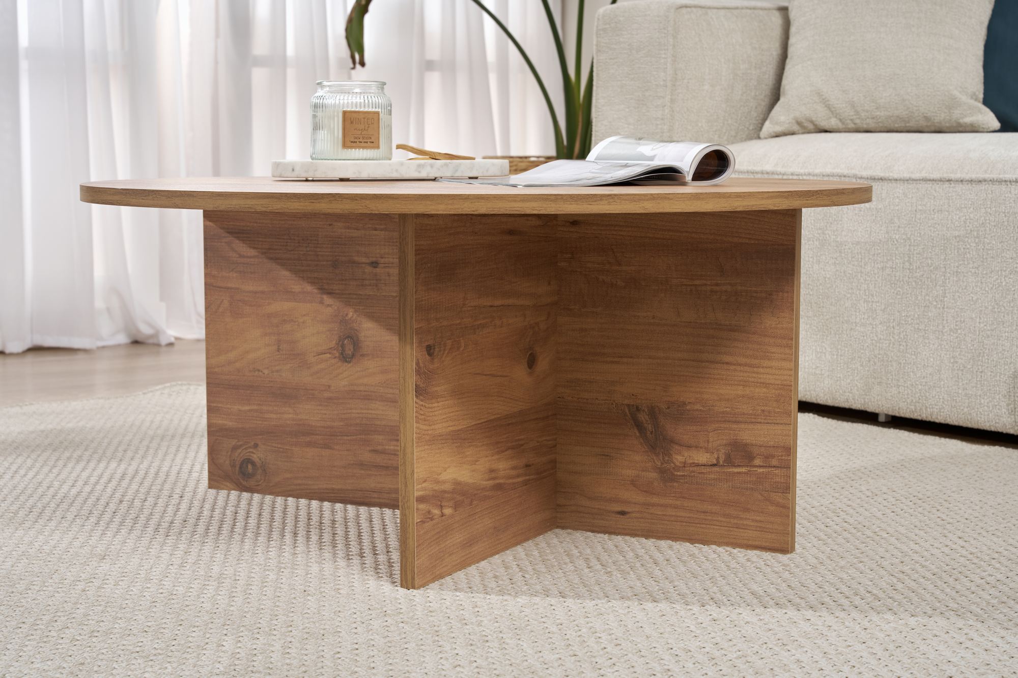Soleil Couchtisch Atlantische Kiefer Ø90 cm