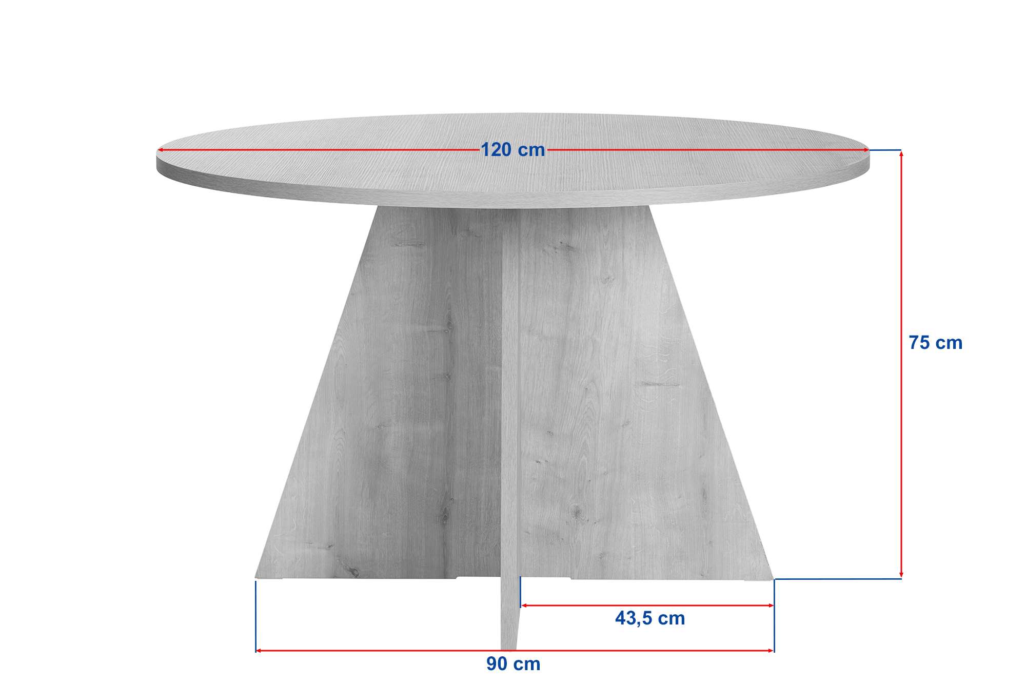 Virella Dining table wood black Ø120 cm
