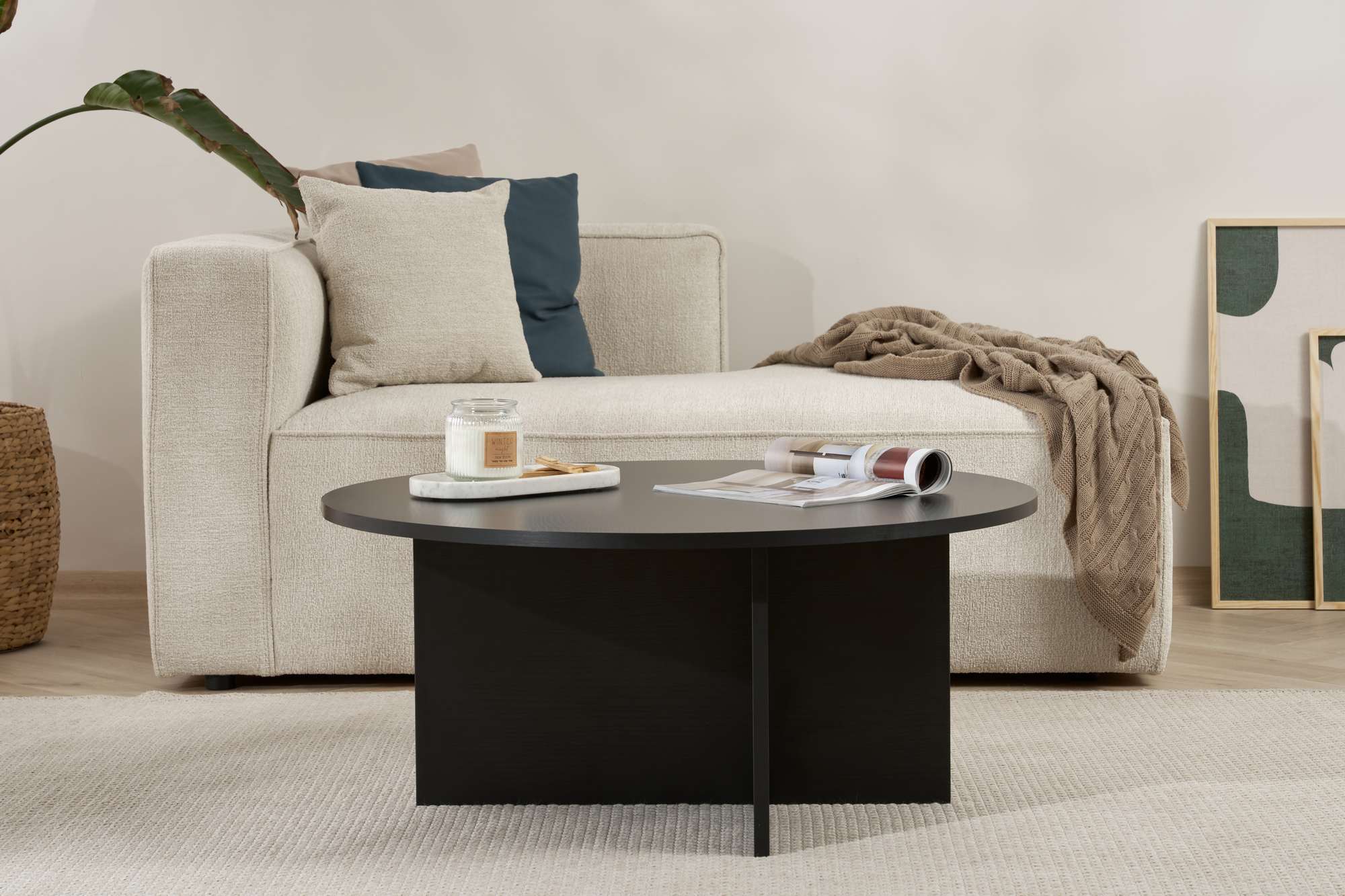 Soleil Couchtisch Holzschwarz Ø90 cm