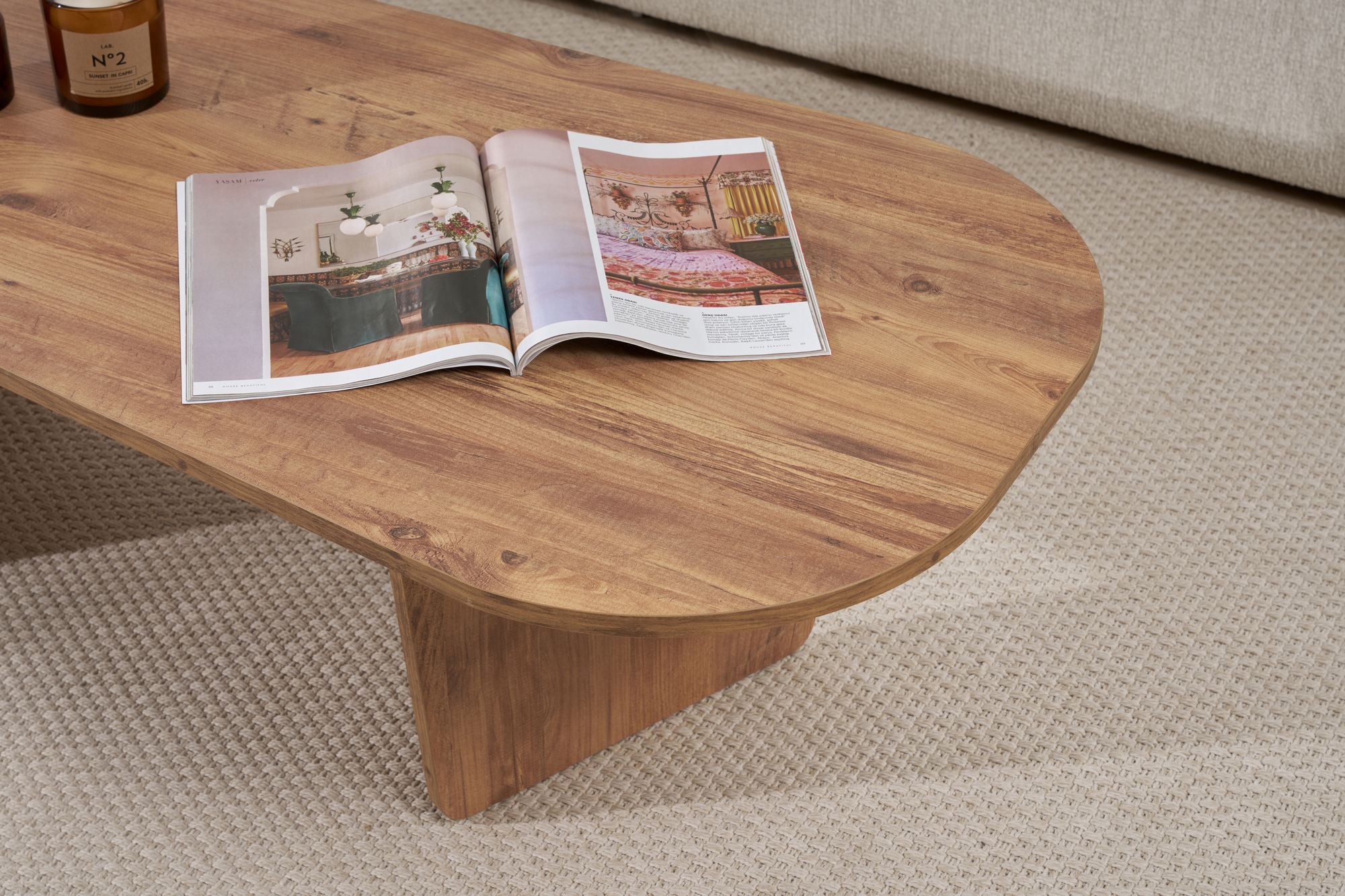 Ovalis Couchtisch Atlantische Kiefer