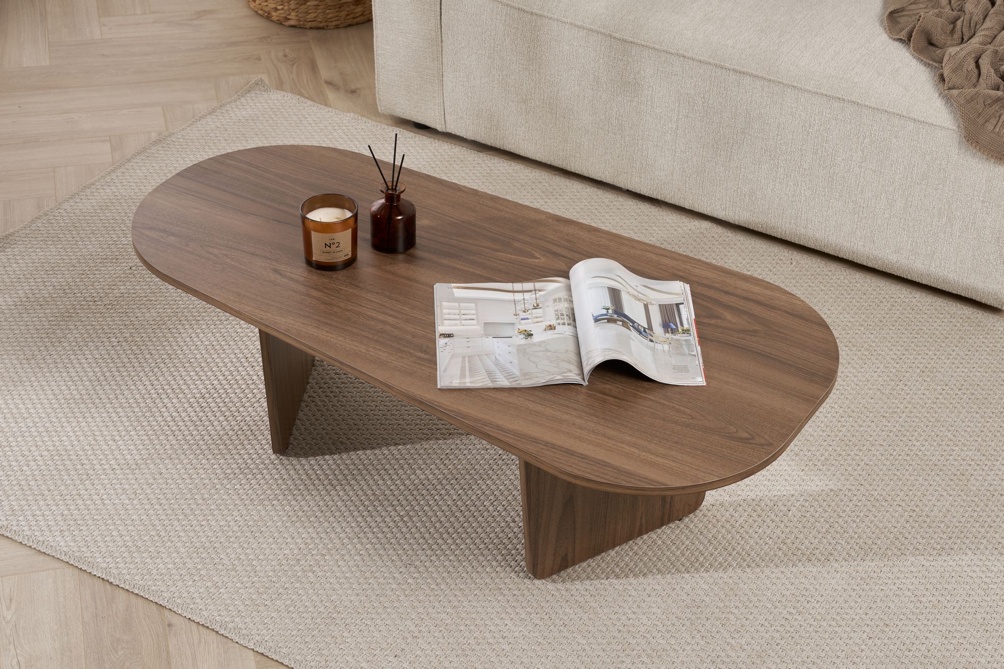 Oval Coffee Table Walnut