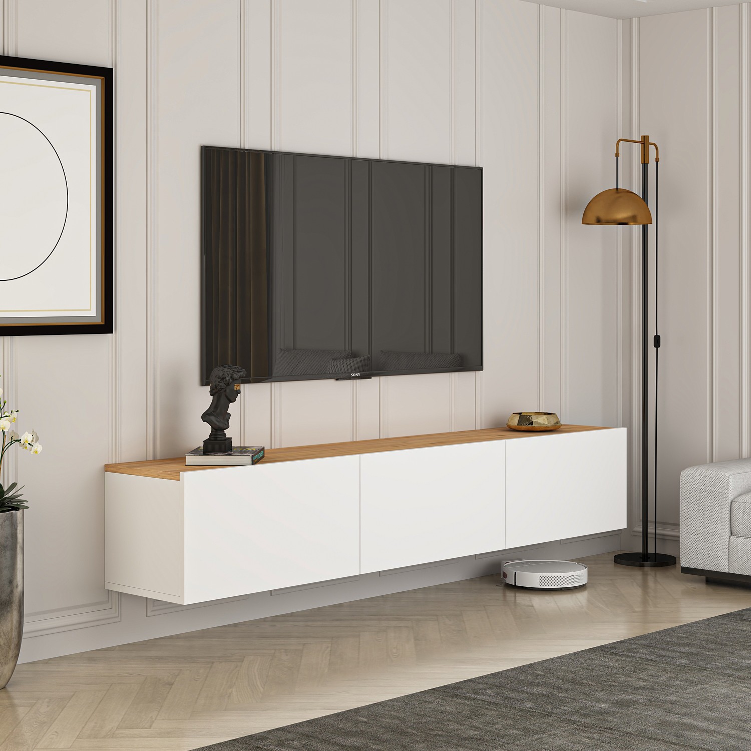 TV stand White Atlantic pine