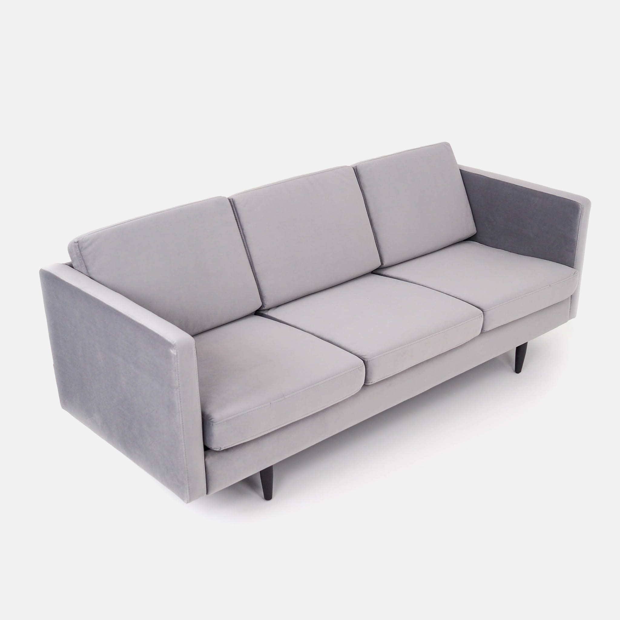 Alta Sofa 3-Sitzer Velour Silber