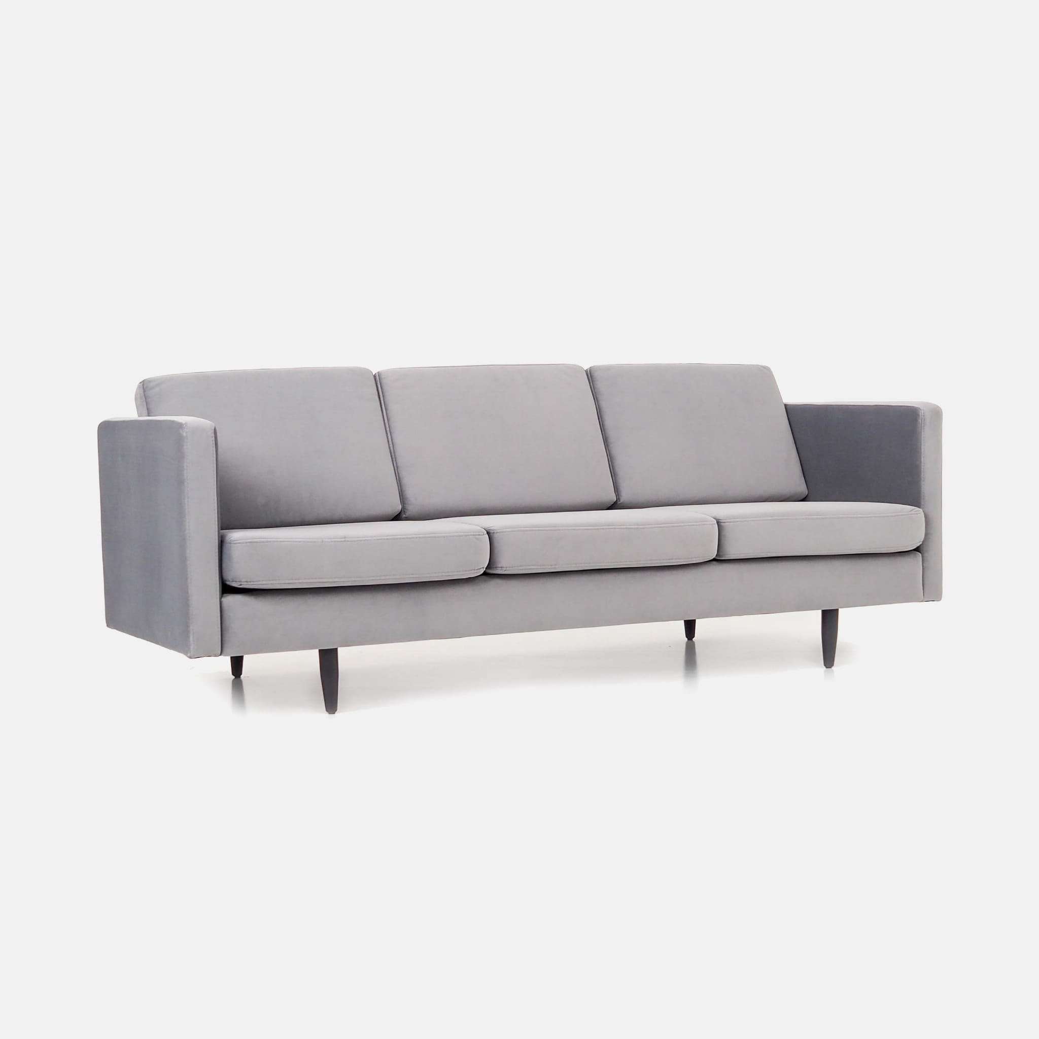 Alta Sofa 3-Sitzer Velour Silber