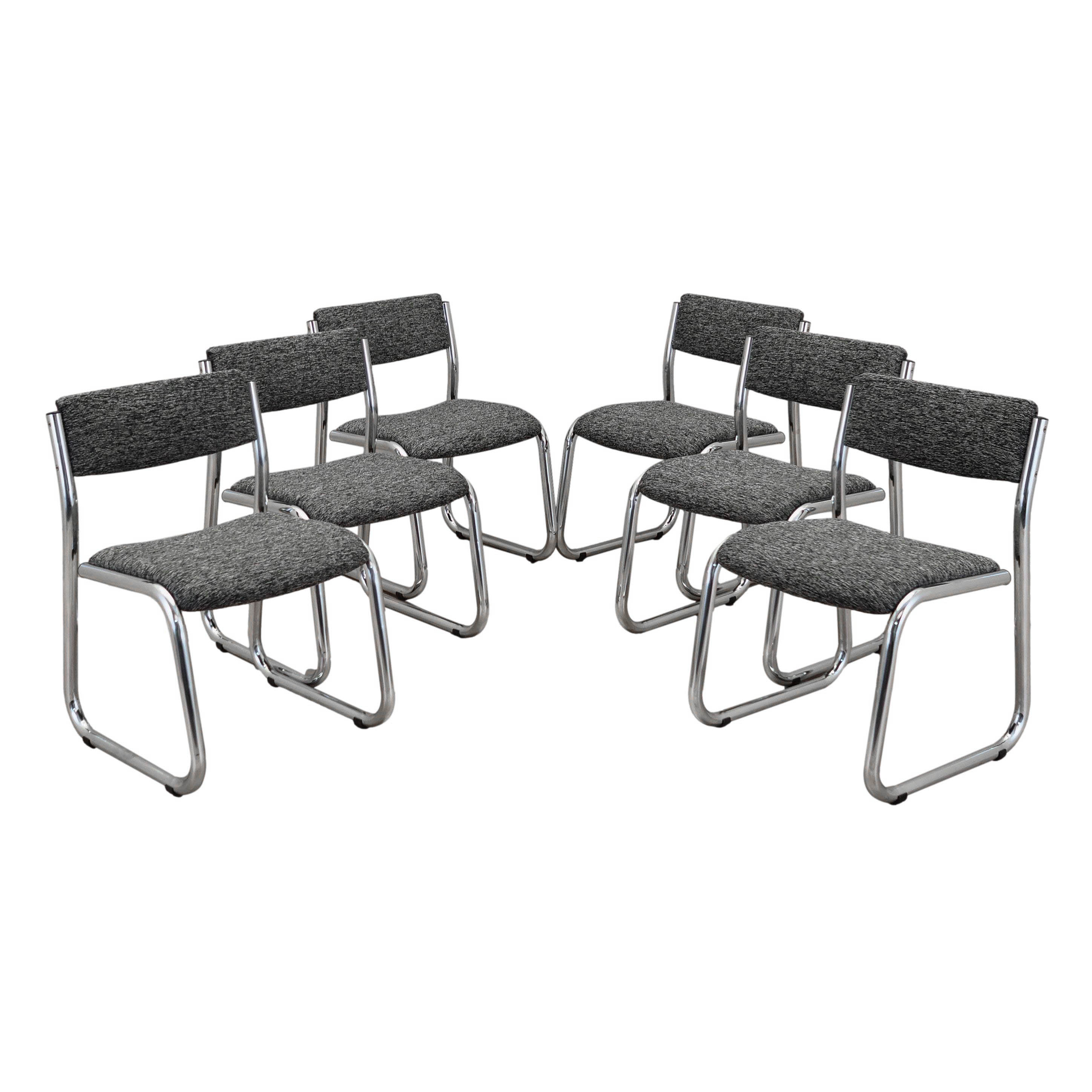 Set di 6 sedie in legno marrone anni '80