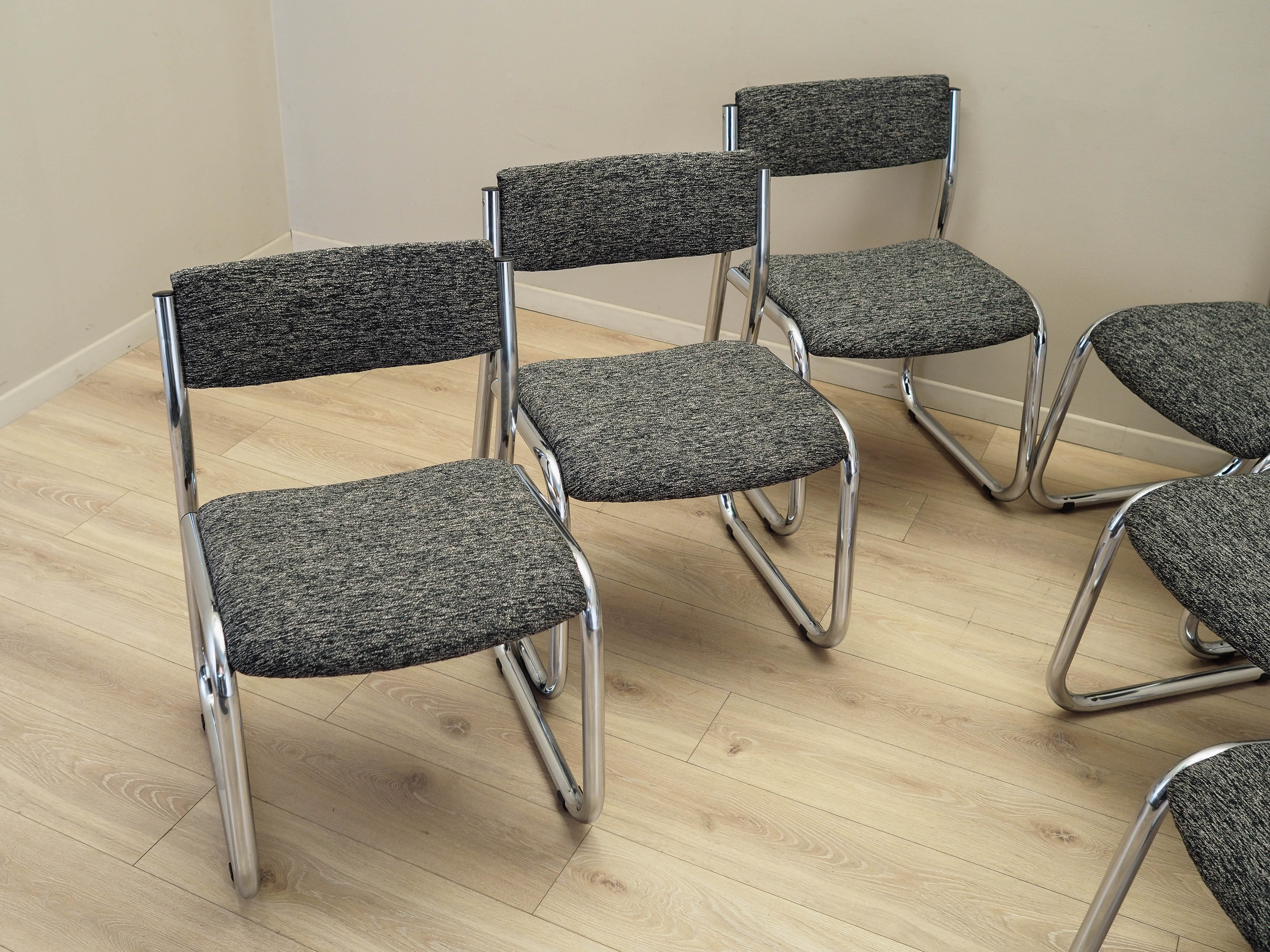 6x Chair Set Wood Brown 1980s
