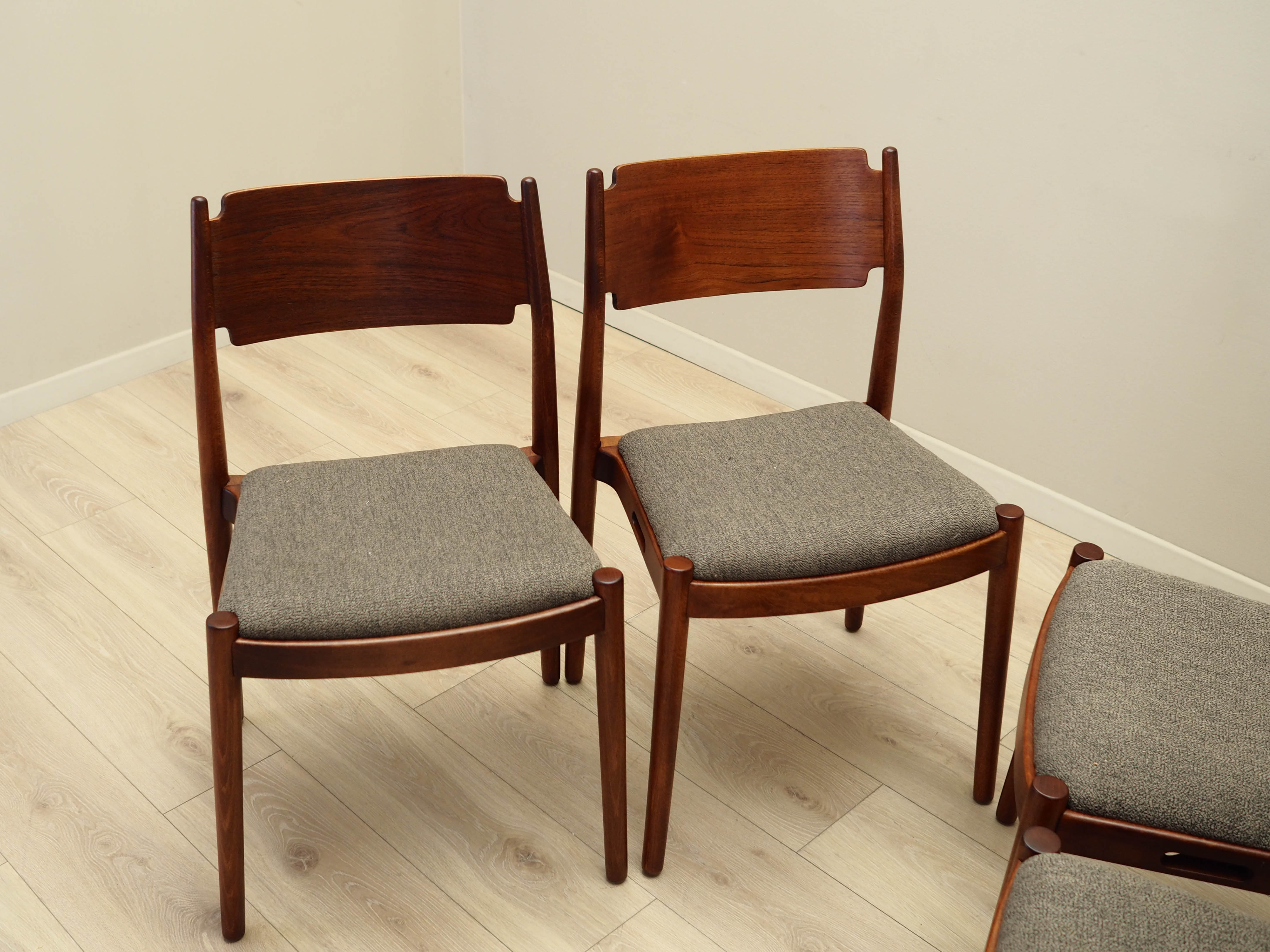 4x Chair-Set Wood Brown 1970s