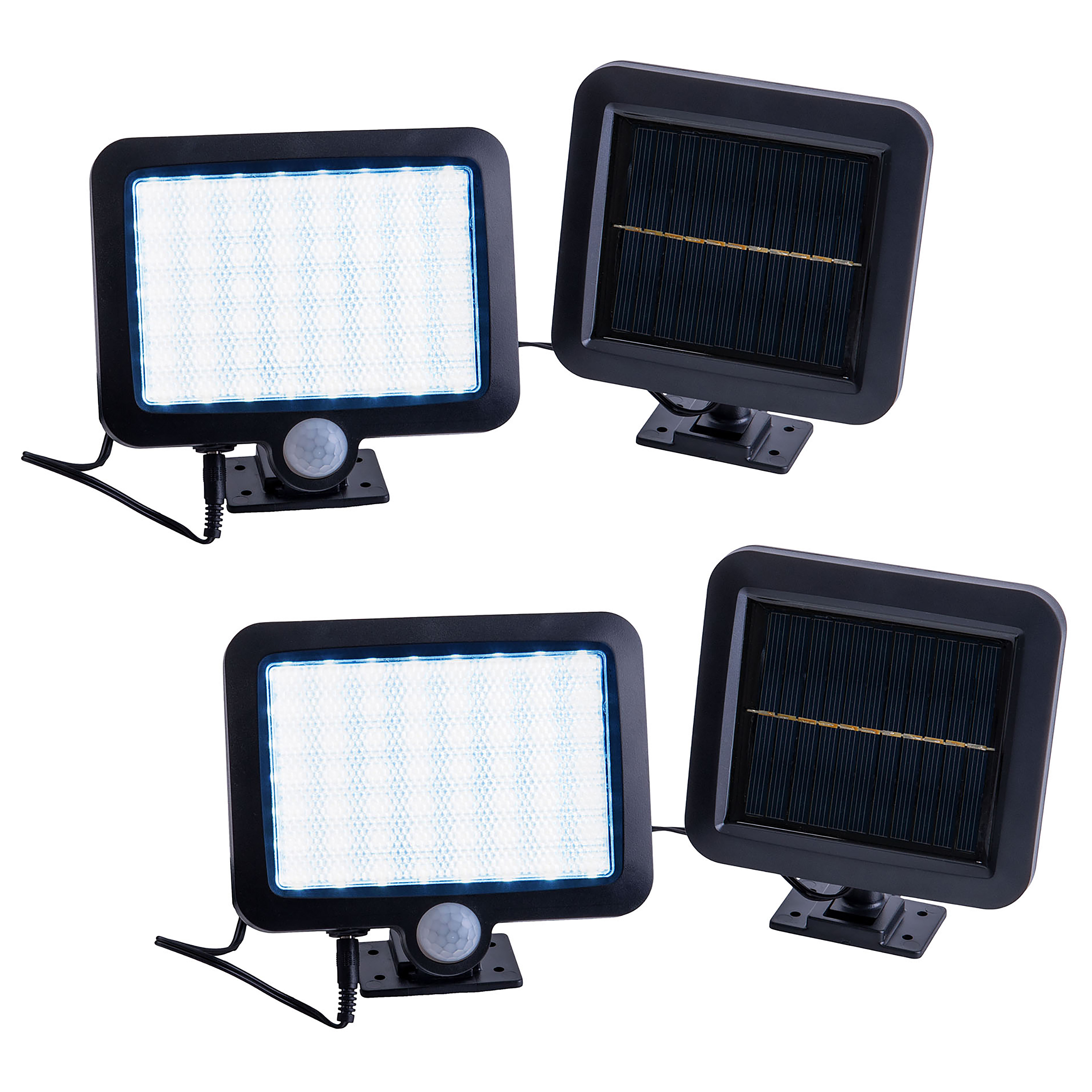 2x 1-Burner Pepe LED-Solar Wall Light Plastic Black