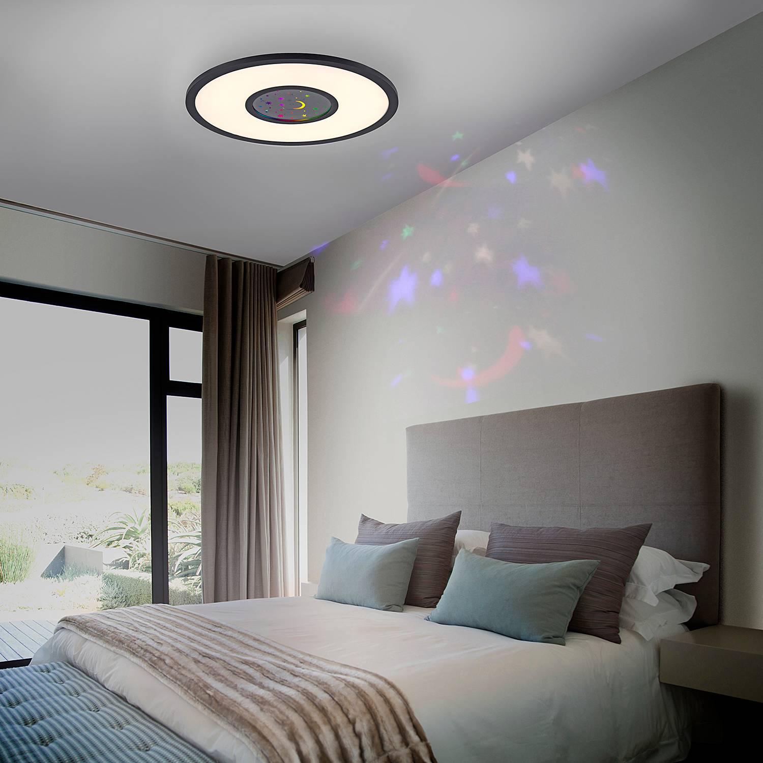Astro LED ceiling light 2-light polycarbonate iron black