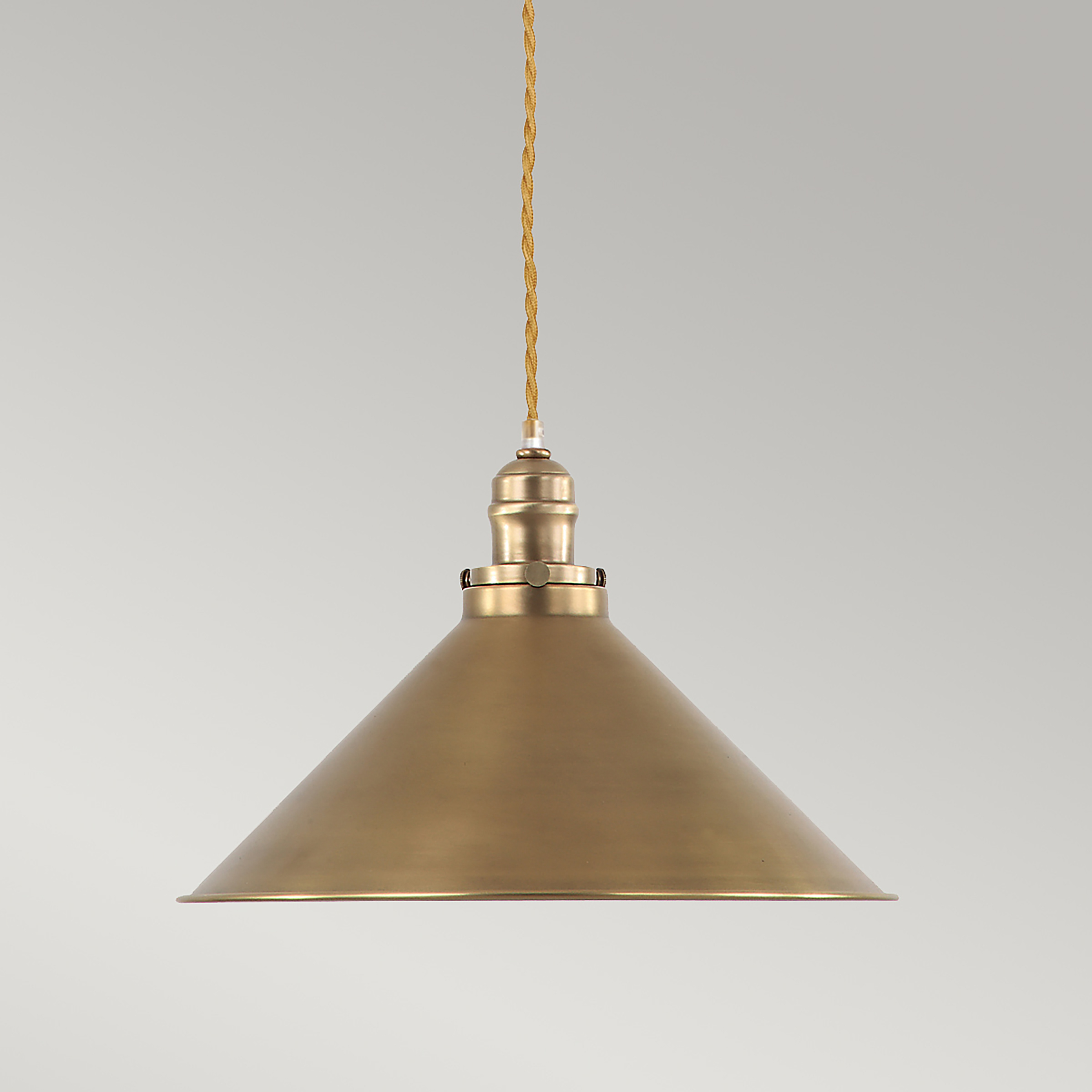 1-Flammig Provence Pendelleuchte Stahl Messing