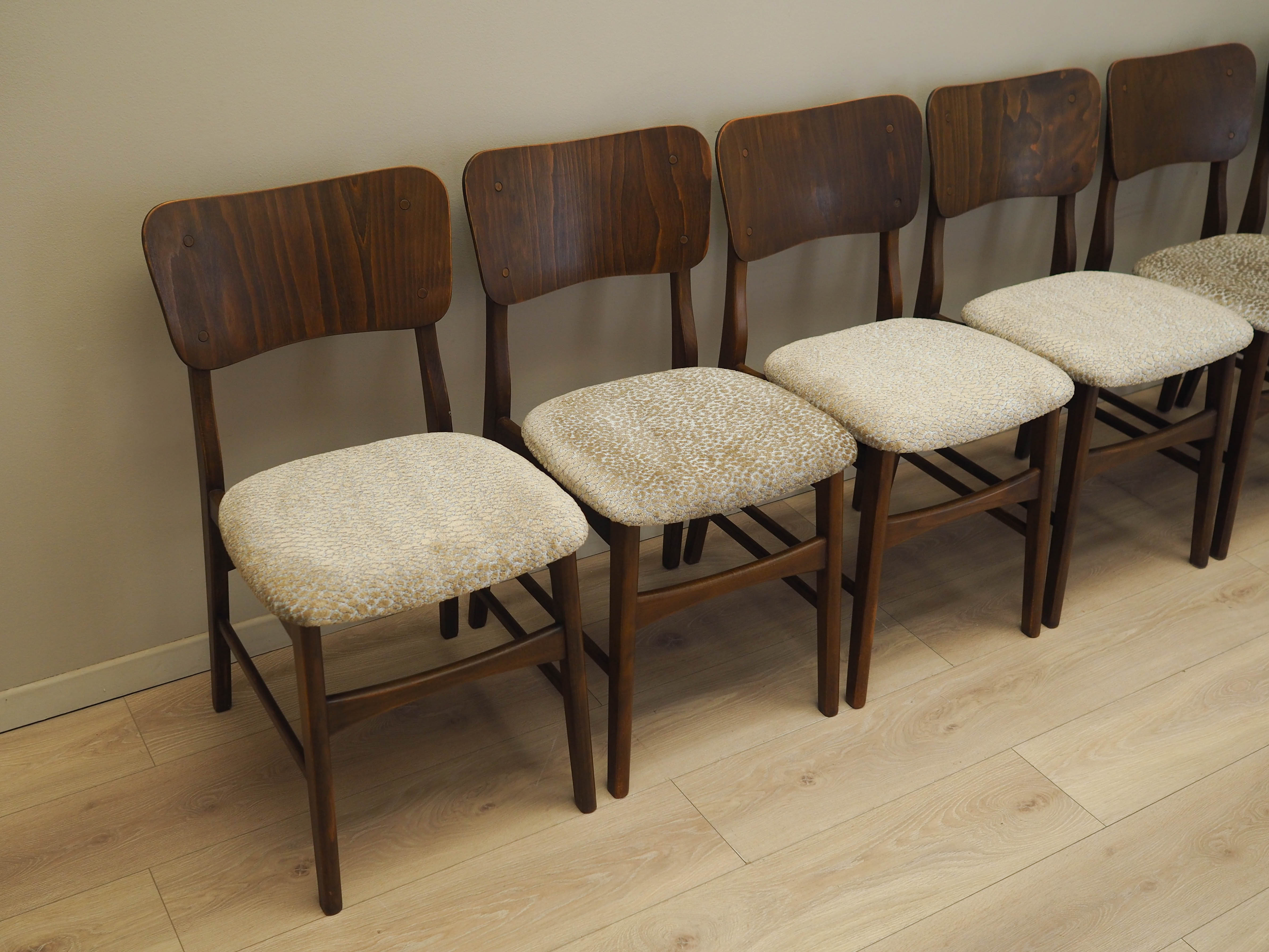 6x Chair Set Brown 1960s