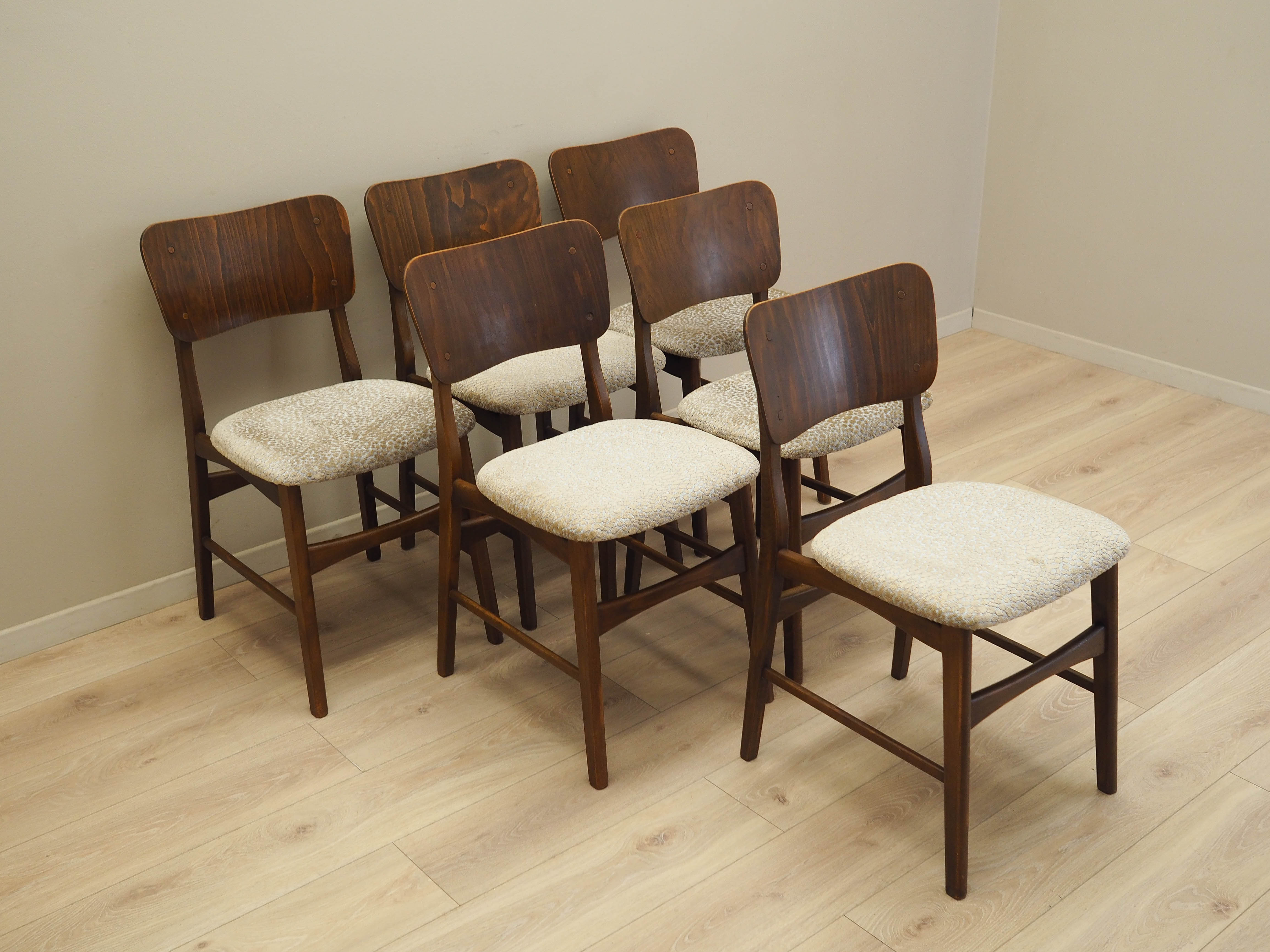6x Chair Set Brown 1960s