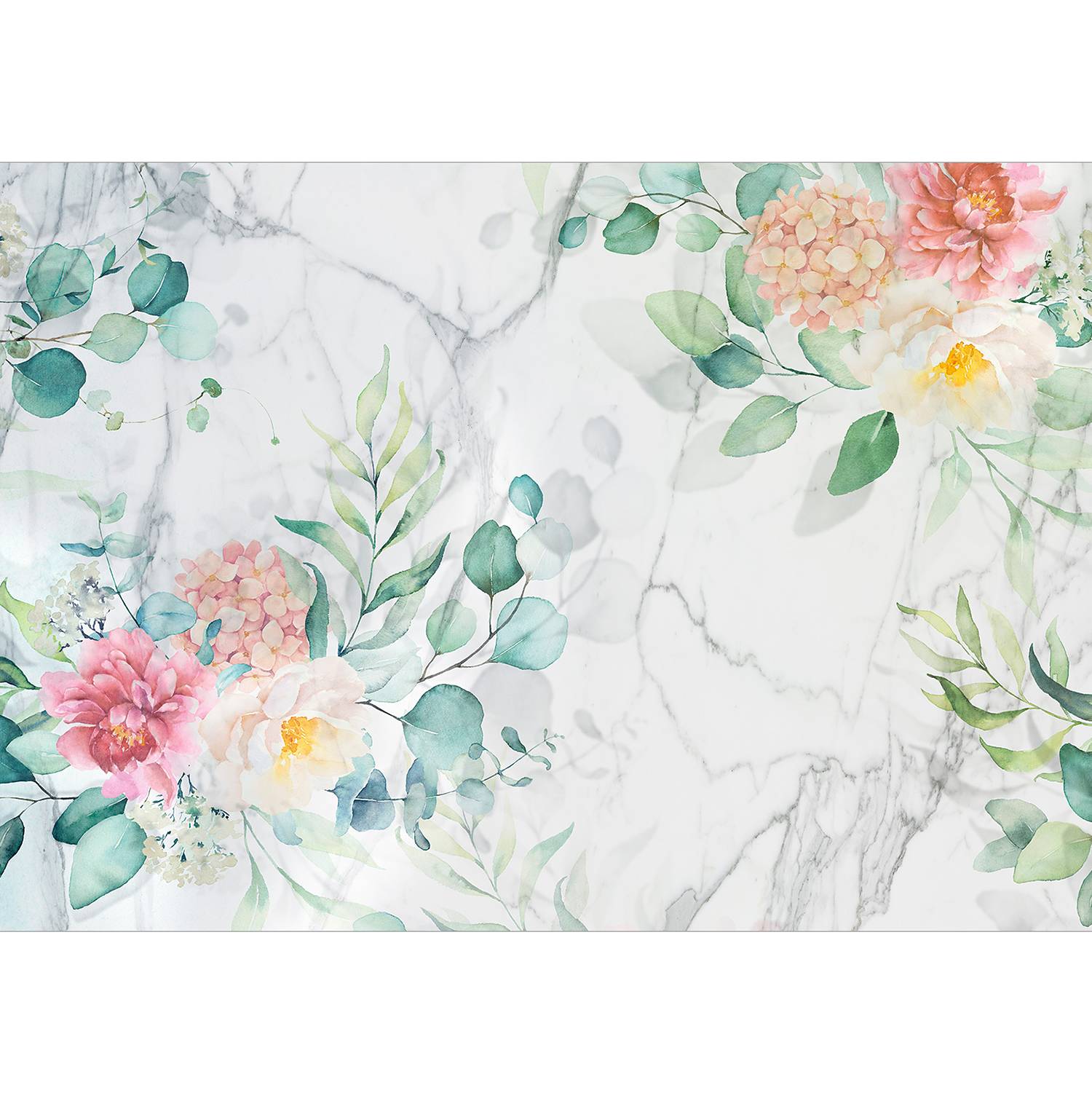 Non-woven wallpaper Flowery Marble Premium