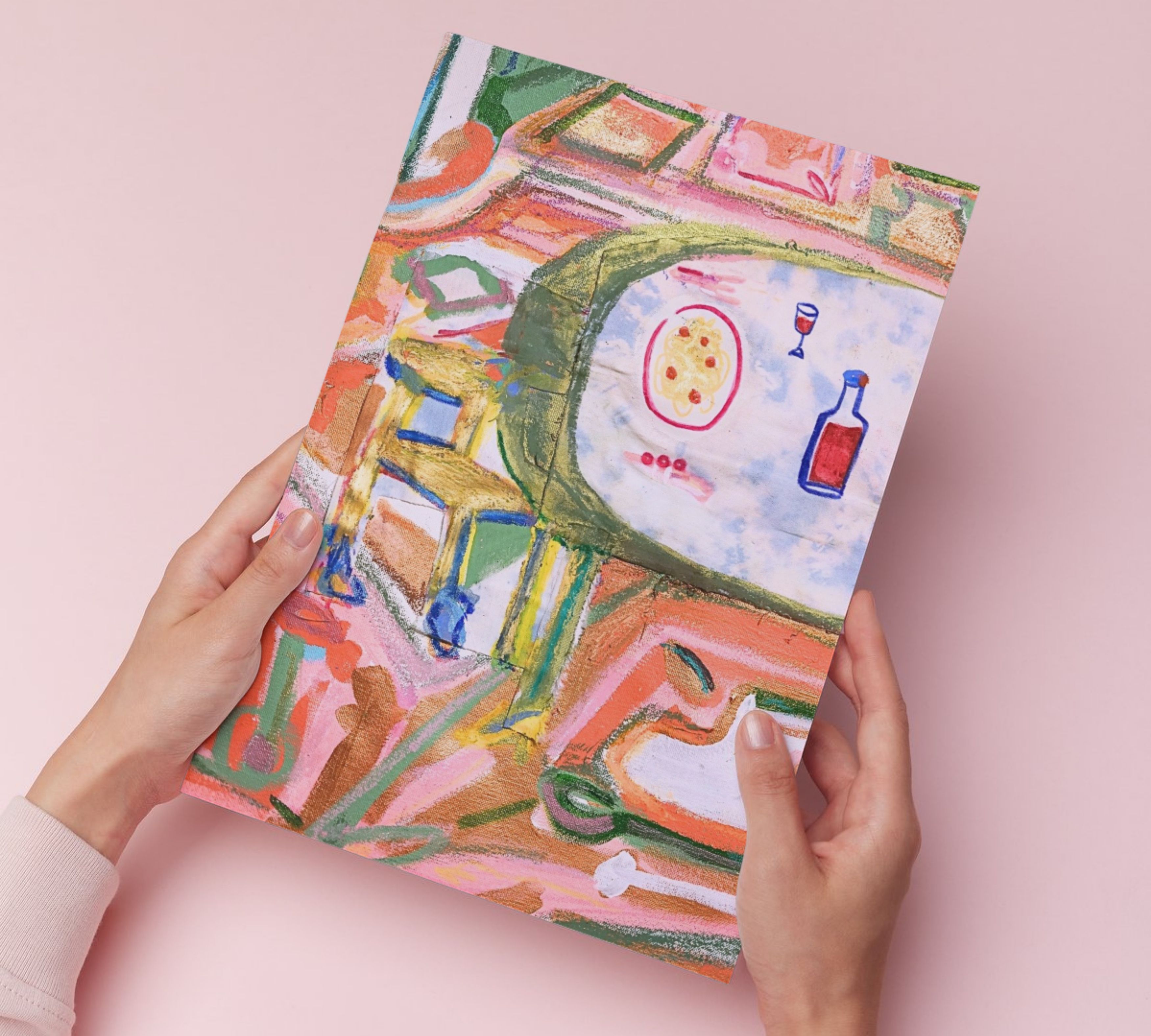 Il Tavolo con Spaghetti Kunstdruck Mehrfarbig