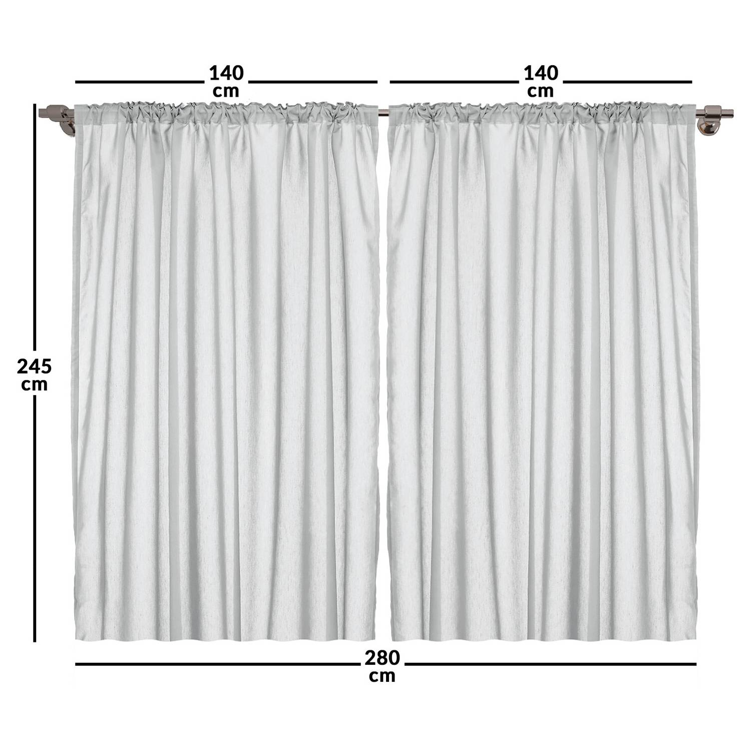 Ready-made curtain Rustic II Polyester Pale brown 140x245cm Set