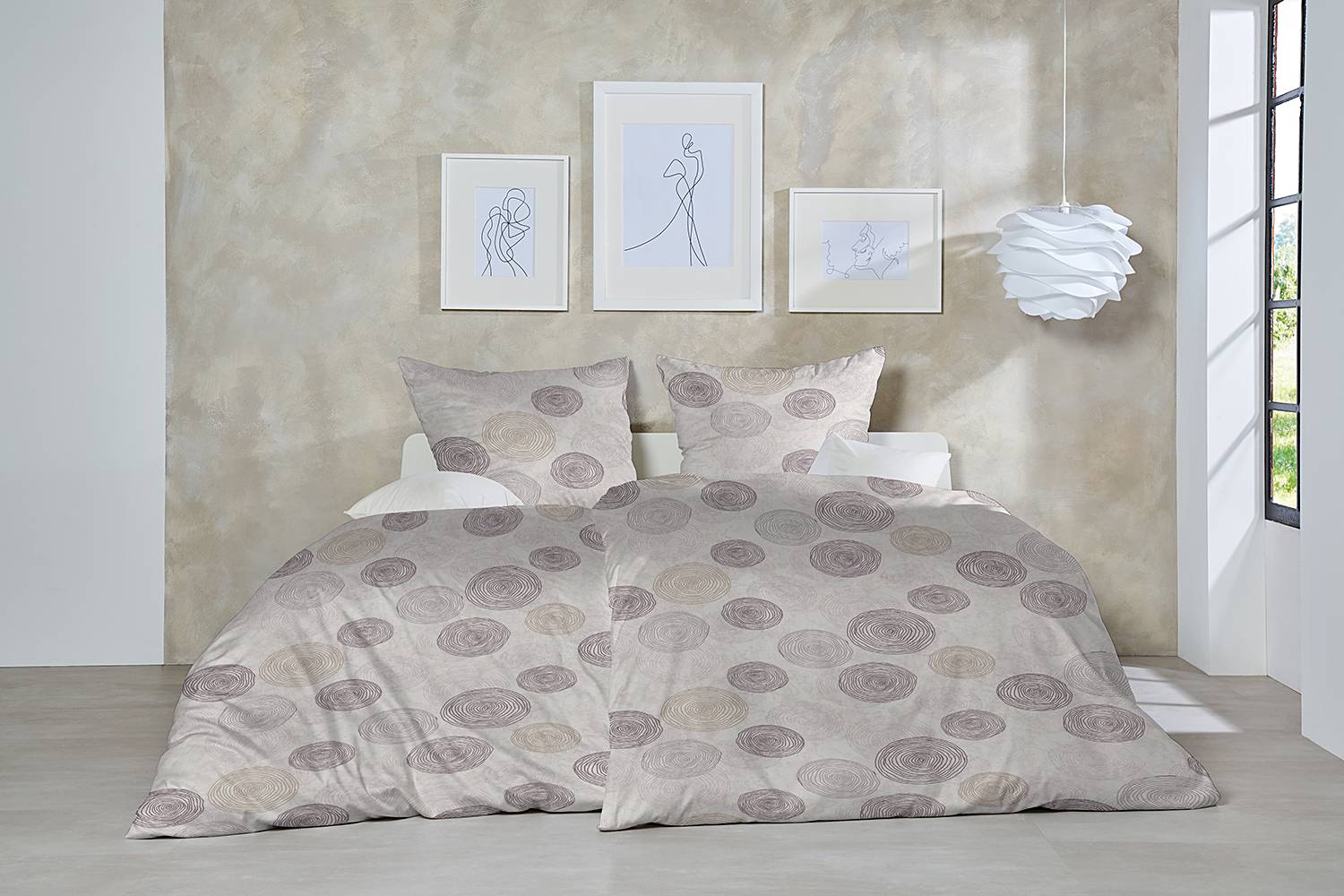 Rifa Bedding Cotton Grey Beige 135x200cm