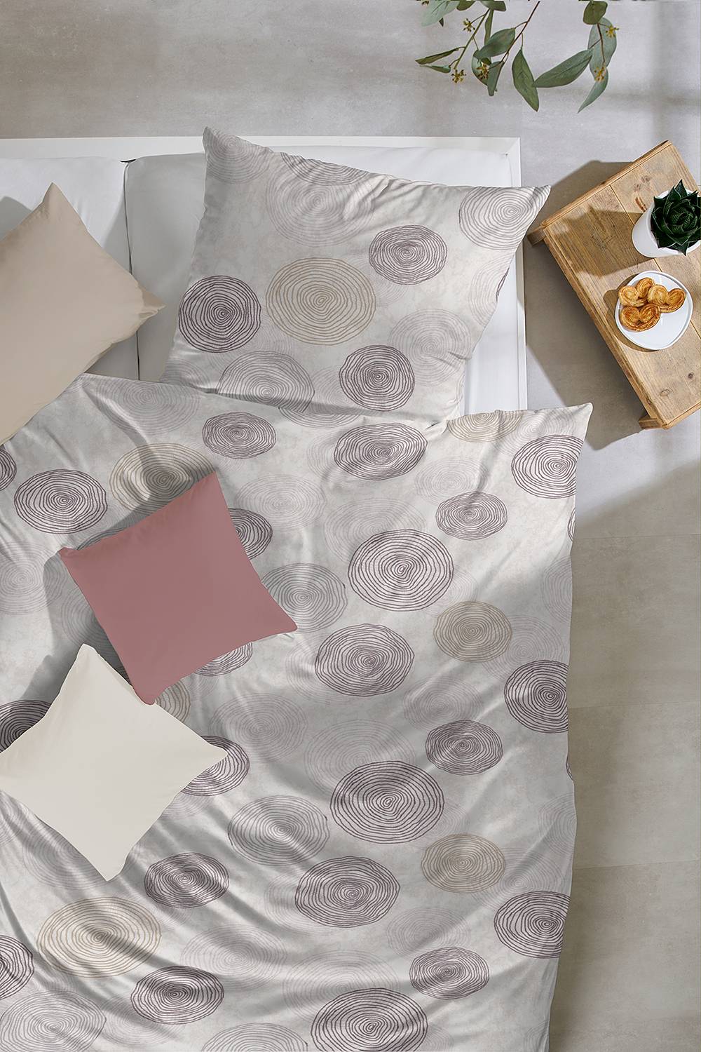 Rifa Bedding Cotton Grey Beige 135x200cm