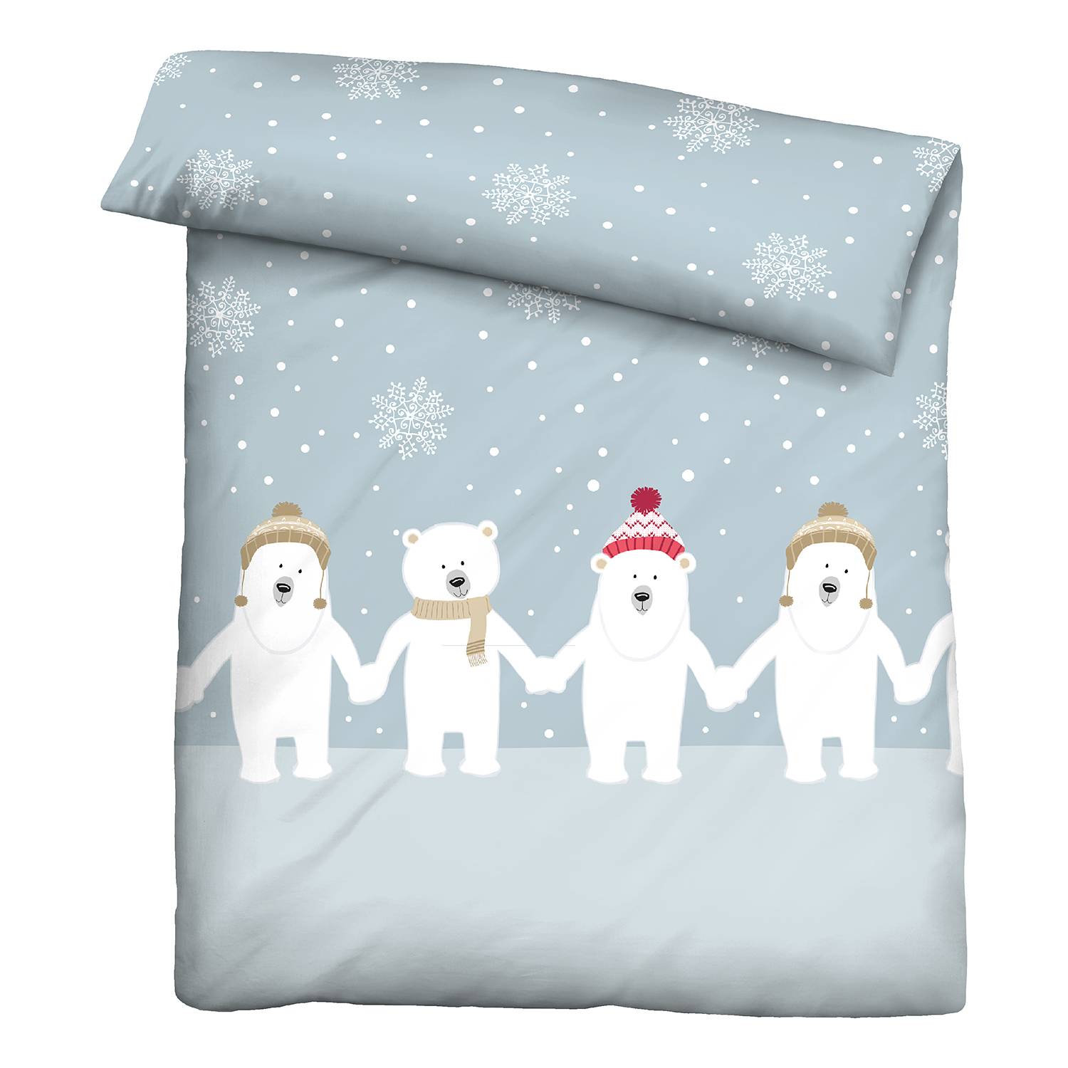 Bed linen Cotton Blue 135x200cm Pillowcase 80x80cm