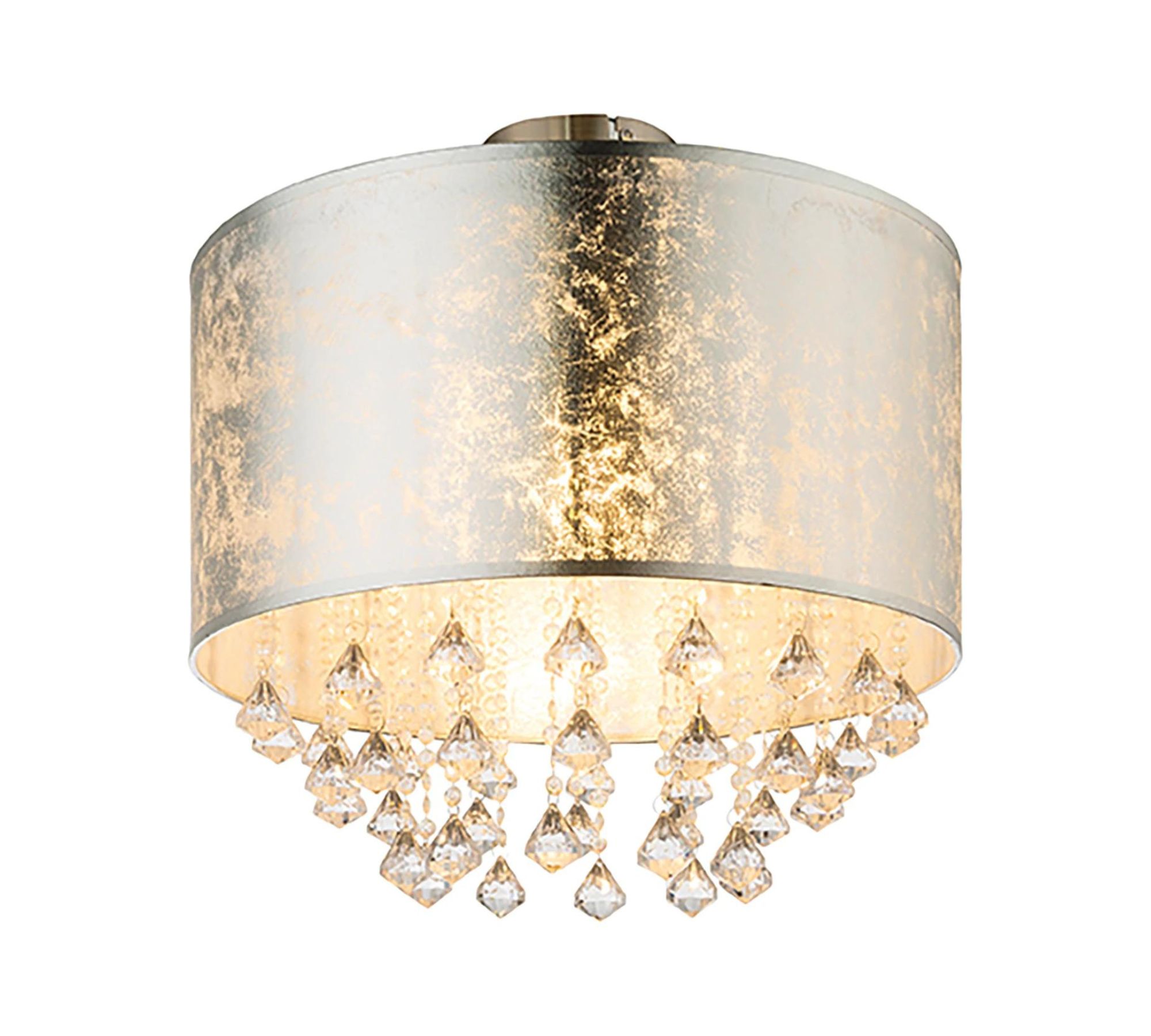 Deckenleuchte 1-flammig Glas Eisen Silber