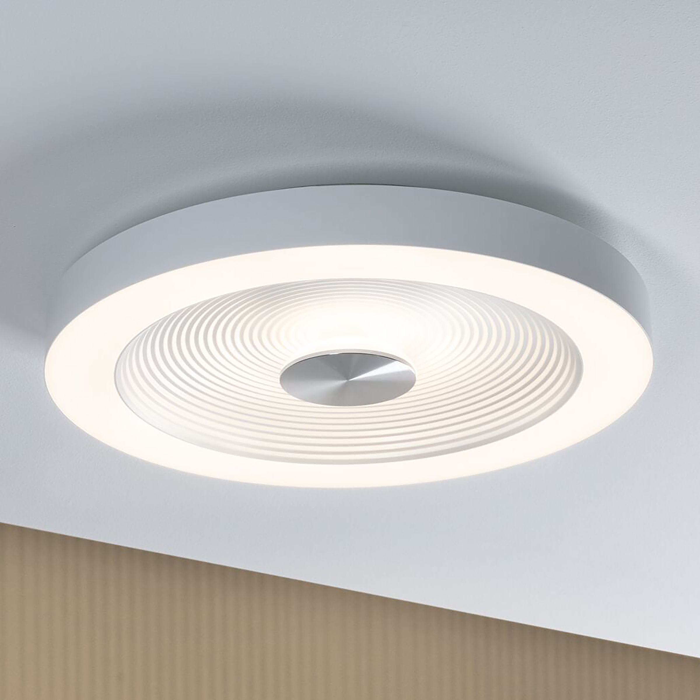 1-Light Volea LED Ceiling Light  White Silver Ø40cm
