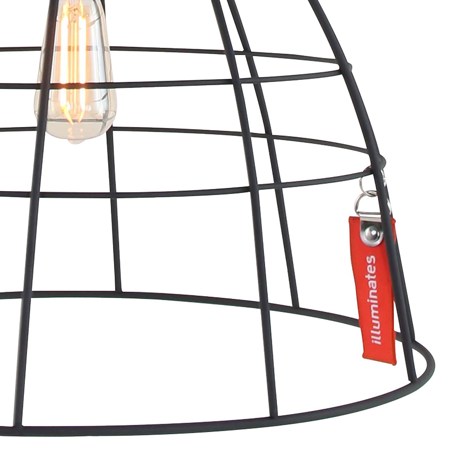 1-Light Mark Pendant Light Steel Black