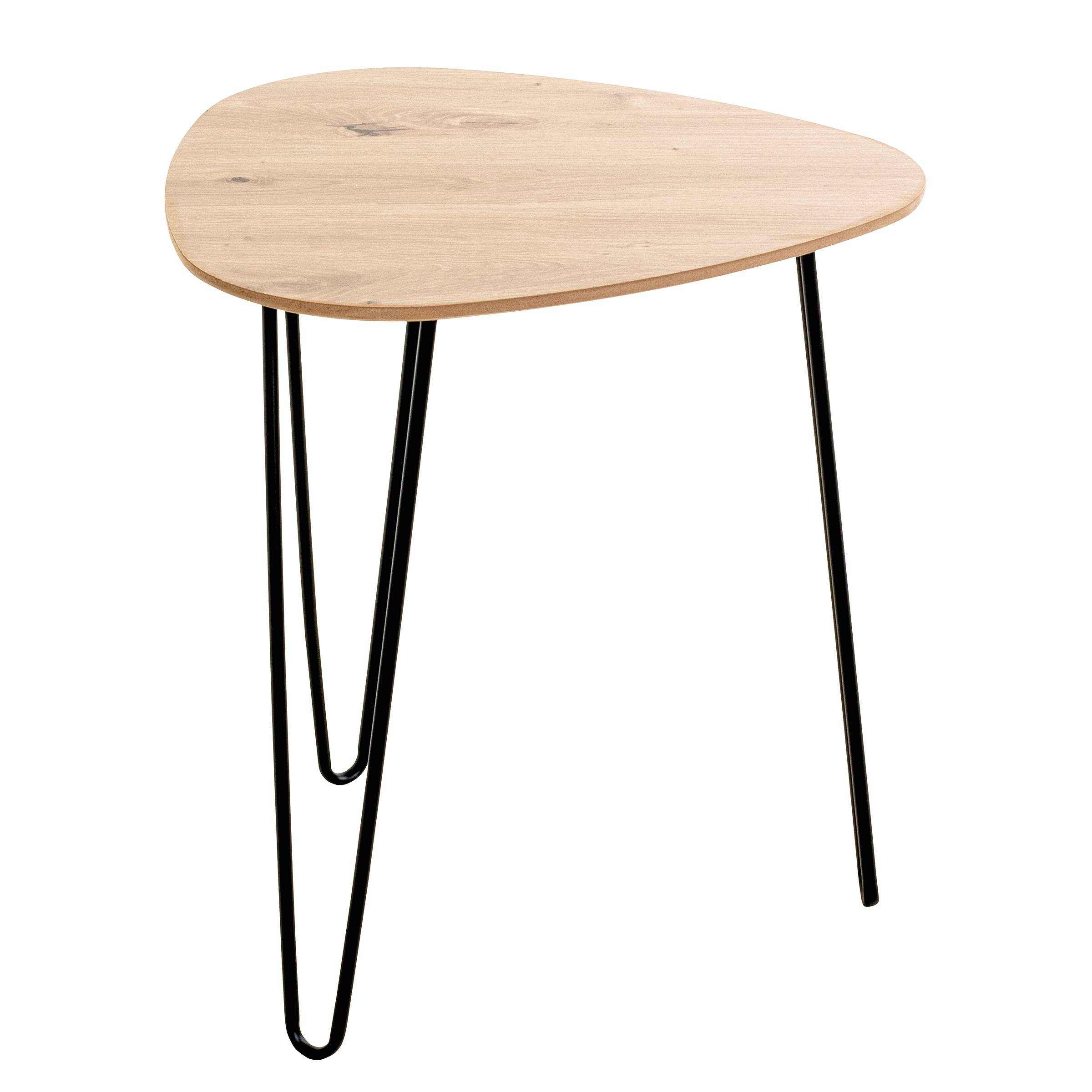 Bergen 2 Side table Oak decor Black