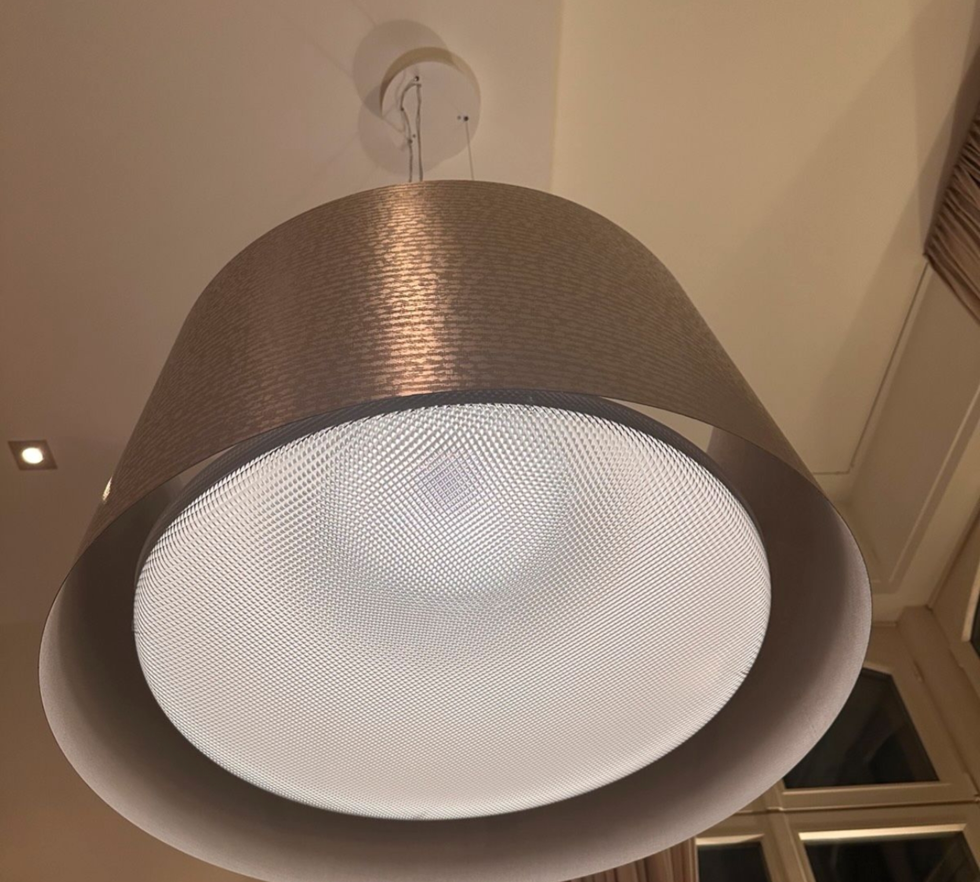 Twice As Twiggy Pendant Light Fiberglass Aluminum Beige